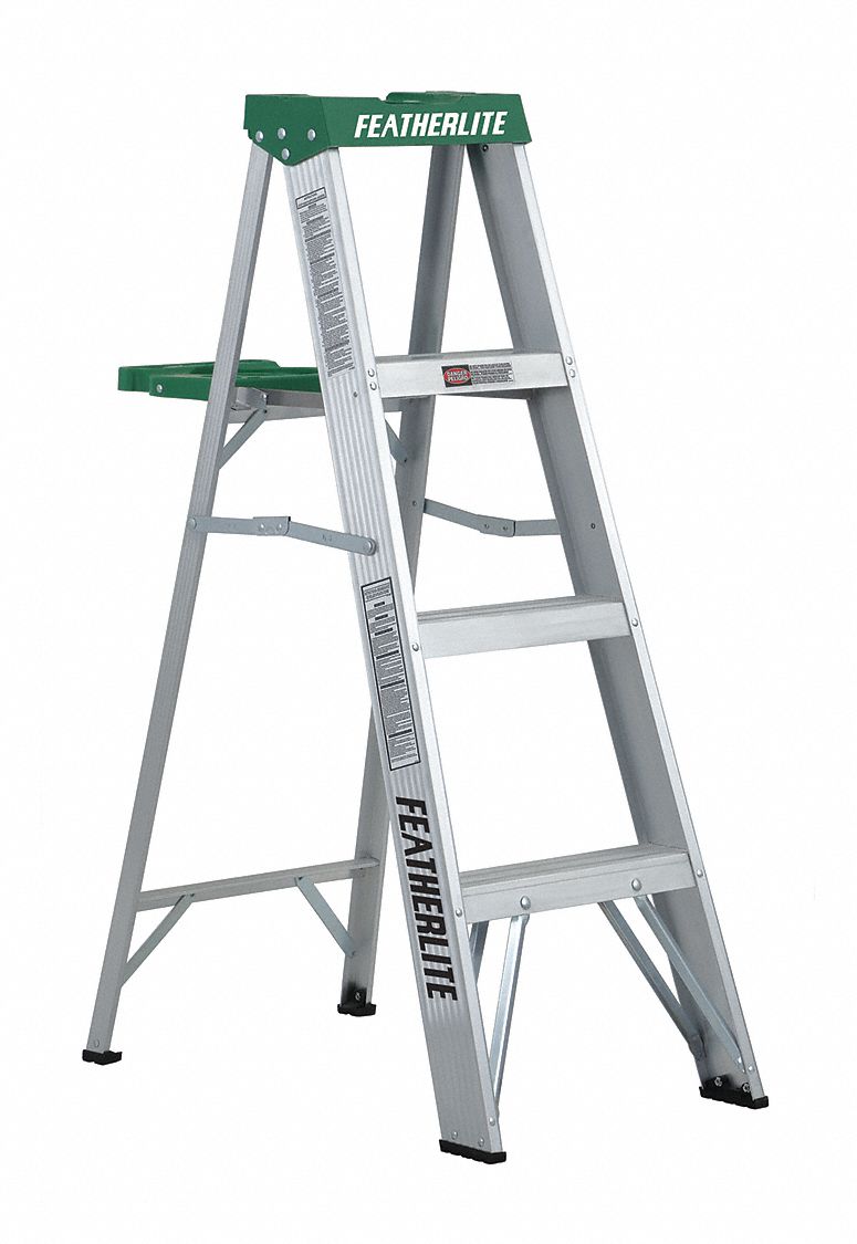 2400 SERIES STEPLADDER, 4 FT H, TYPE II ANSI, ALUMINUM