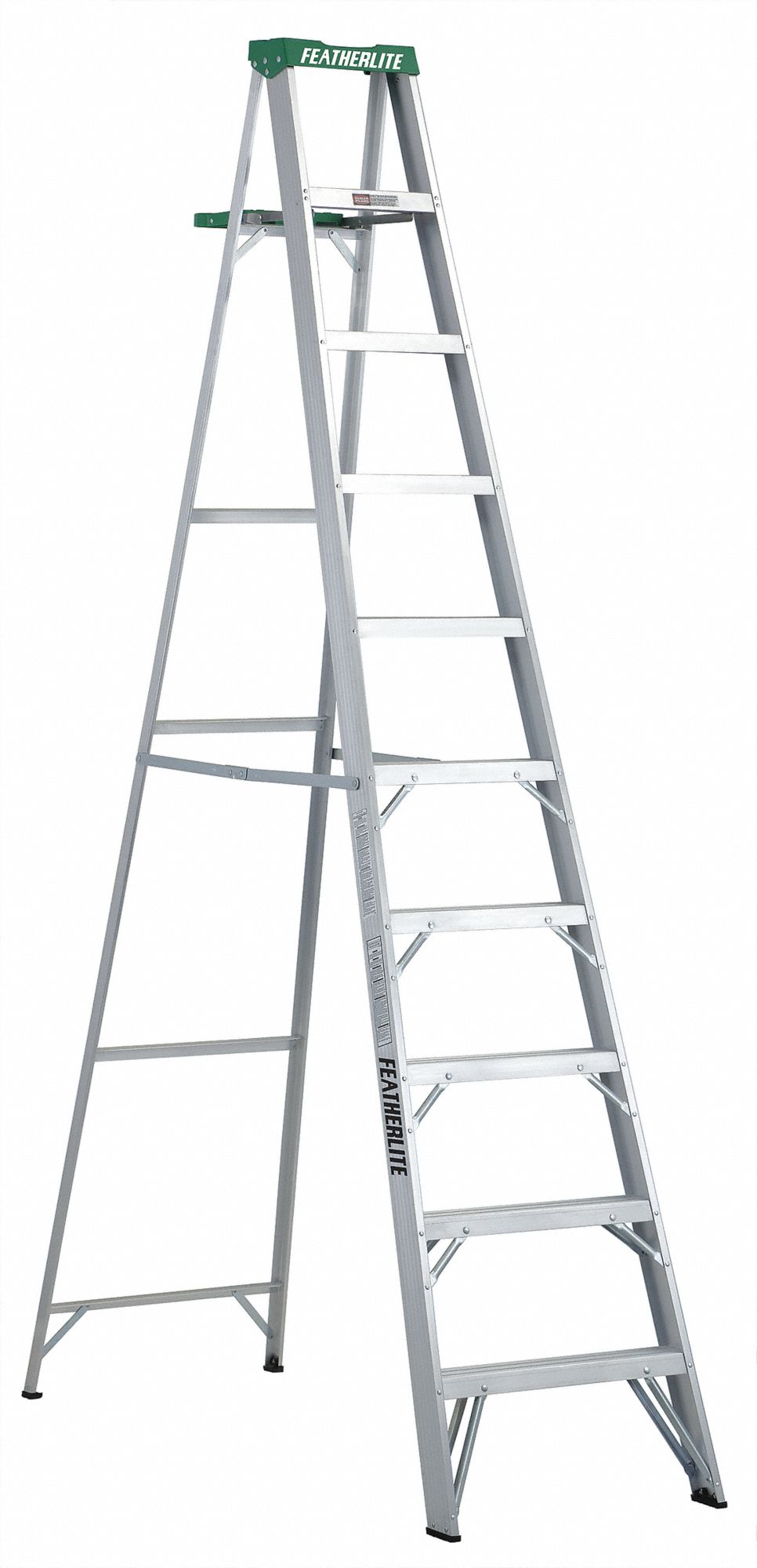 STEPLADDER, 2400 SERIES, MEDIUM DUTY, MAX 225 LBS, 9 FT 5 IN, 28 IN, 3 IN, ALUMINUM, CSA