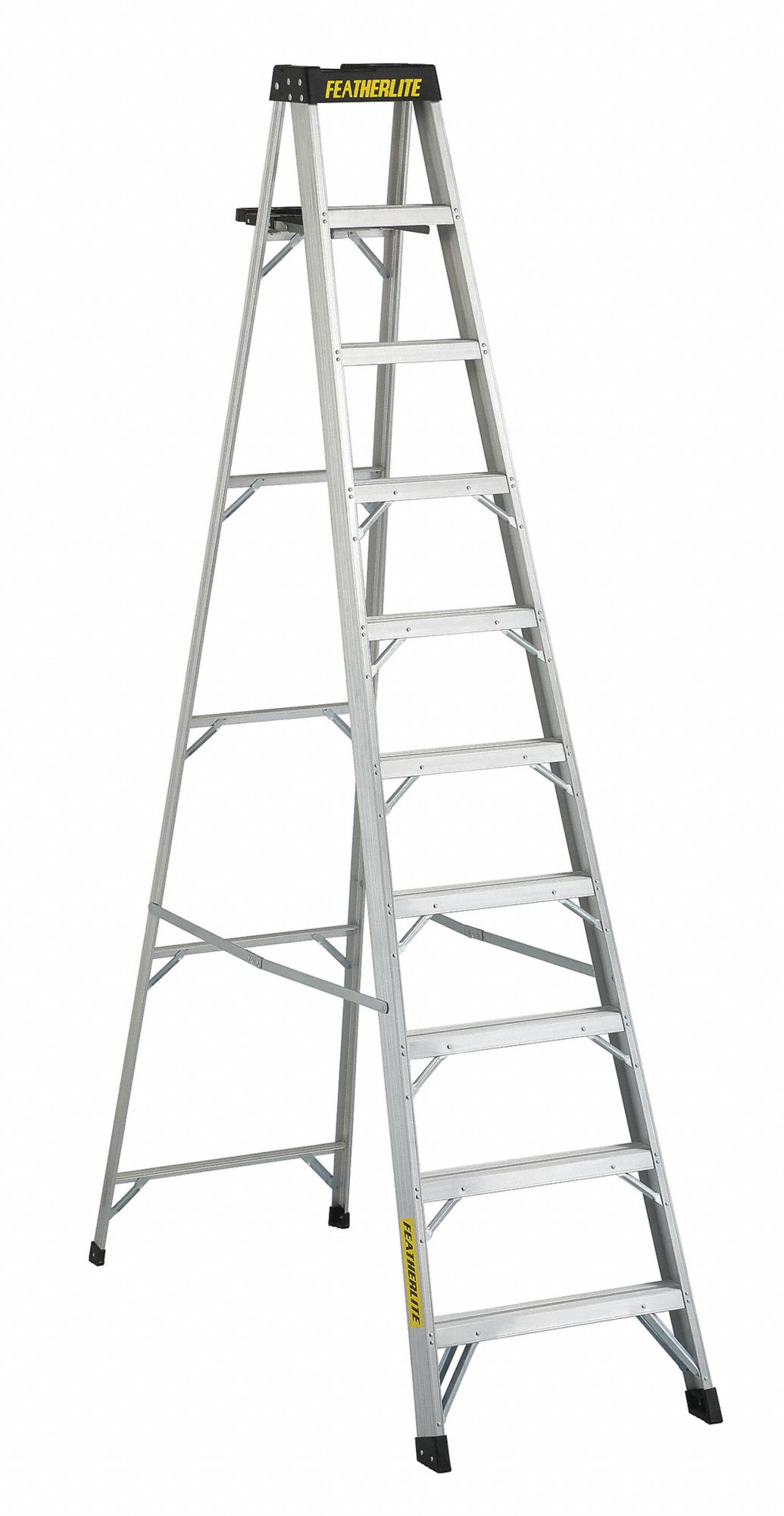 STEPLADDER, 3400 SERIES, HEAVY DUTY, MAX 300 LBS, 9 FT 7 IN, 26 IN, 3 IN, ALUMINUM, CSA
