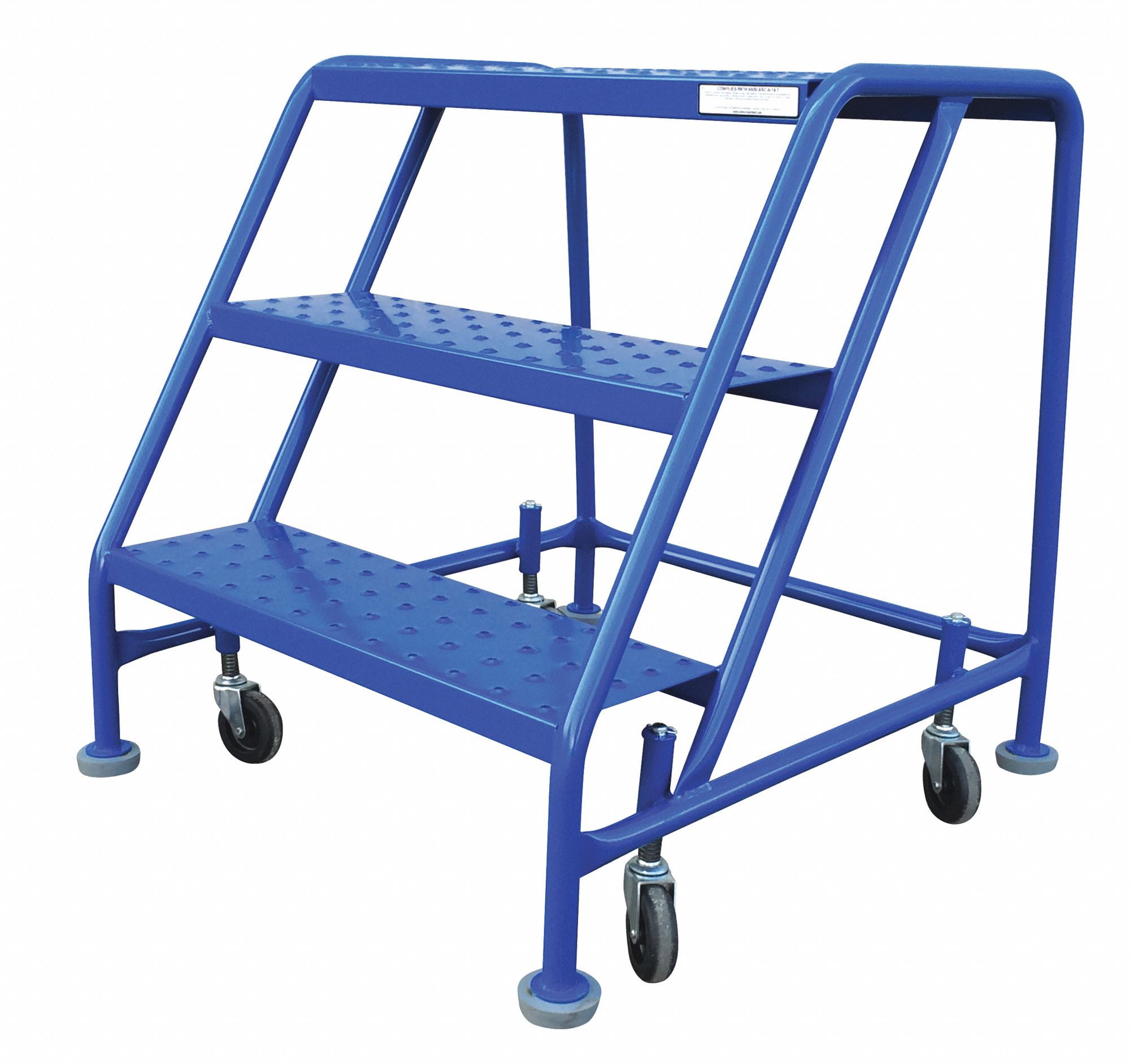 ROLLING LADDER, 3-STEP, ANSI 14.7/OSHA 1910.29, 27 IN PLATFORM, 26X15 IN, PAINTED STEEL