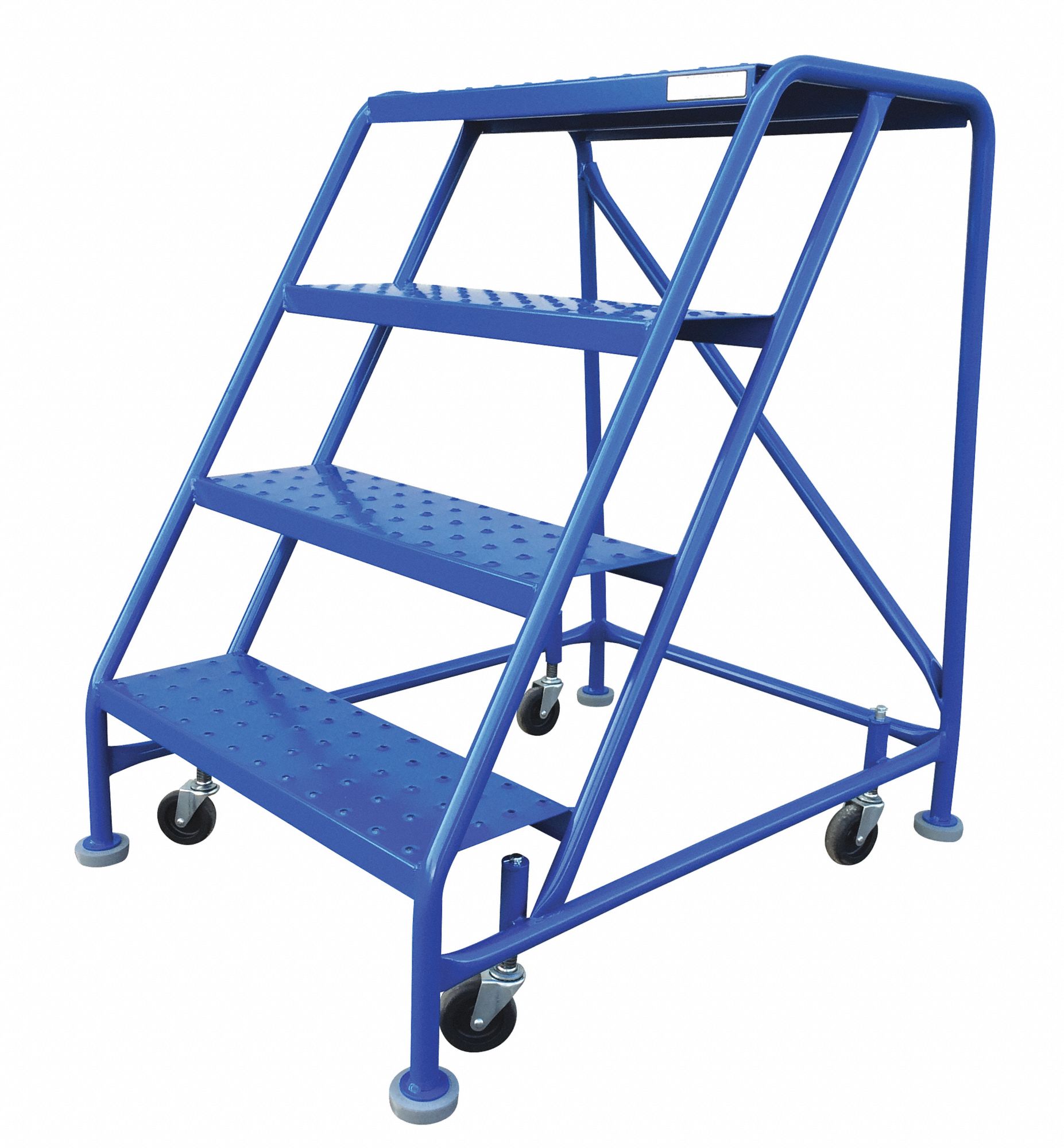 CANWAY ROLLING LADDER, 4-STEP, ANSI 14.7/OSHA 1910.29, 36 IN PLATFORM,  26X15 IN, PAINTED STEEL - Rolling Ladders - FTL4NH