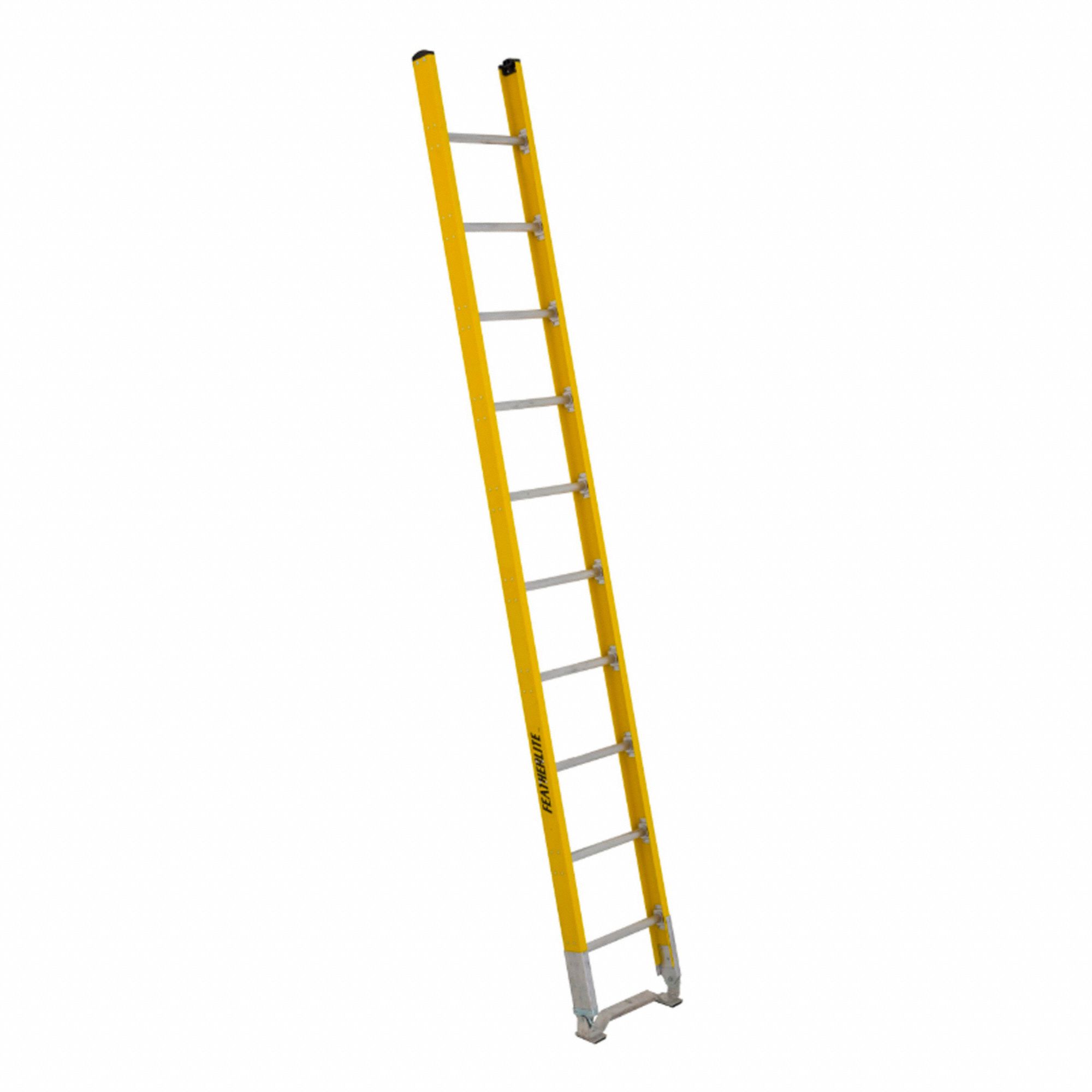 STRAIGHT LADDER, 10 FT LADDER SIZE, FIBREGLASS, 300 LB LOAD CAPACITY, 36 LB W, 9.6 FT STANDING H
