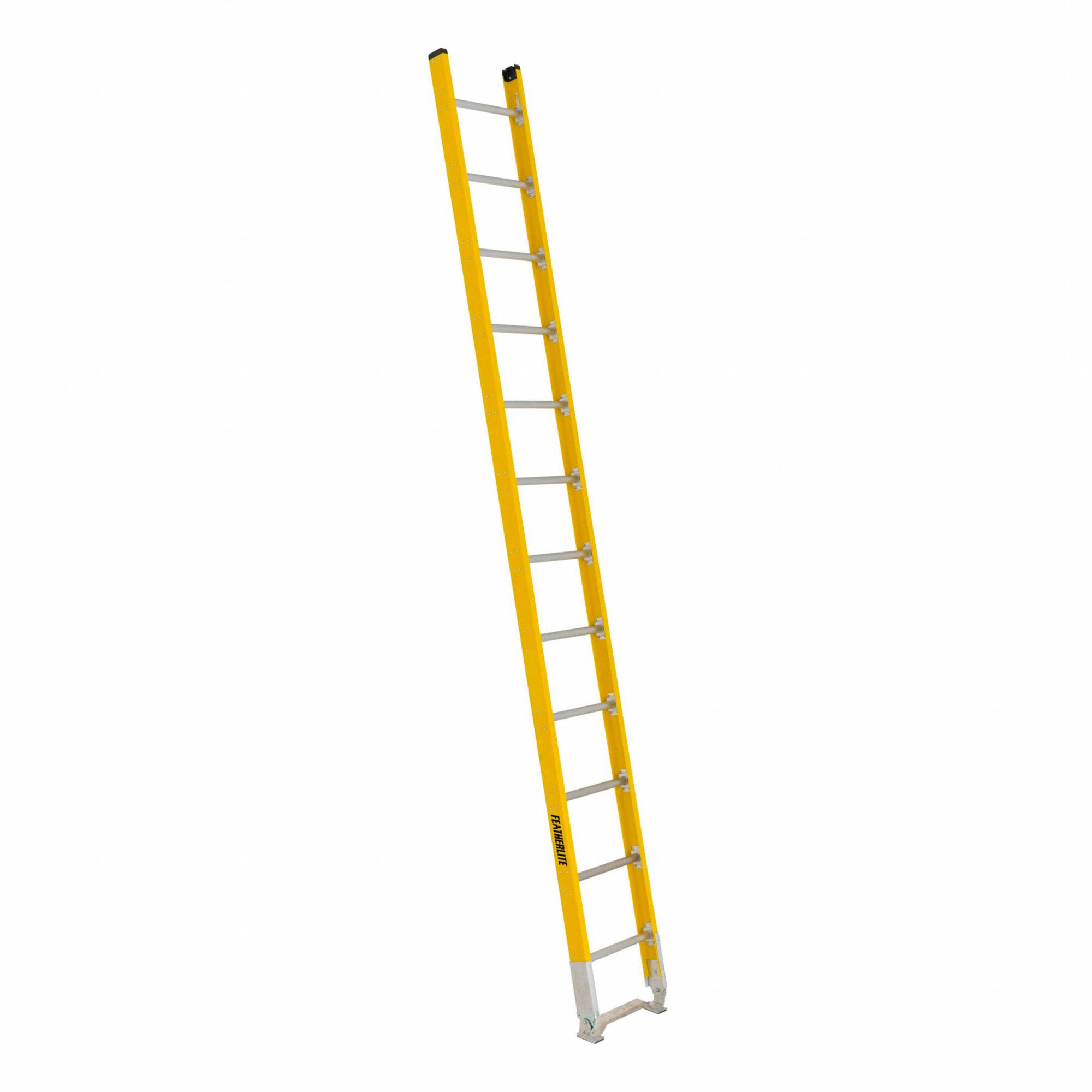 STRAIGHT LADDER, 12 FT, FIBREGLASS, 300 LB LOAD CAPACITY, 44 LB W