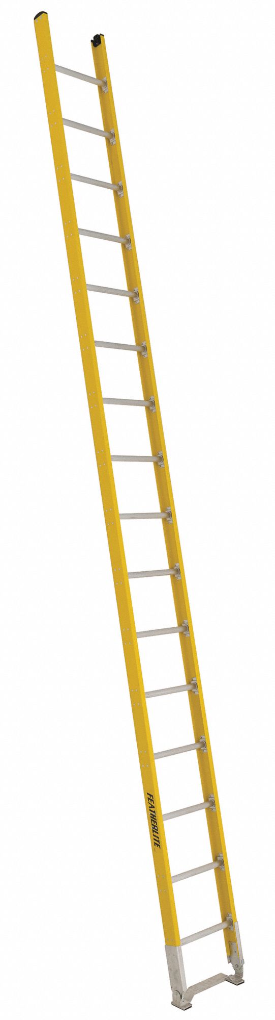 6100 SERIES STRAIGHT LADDER, YELLOW, 17 IN W X 16 FT H, TYPE IAA ANSI, FIBREGLASS