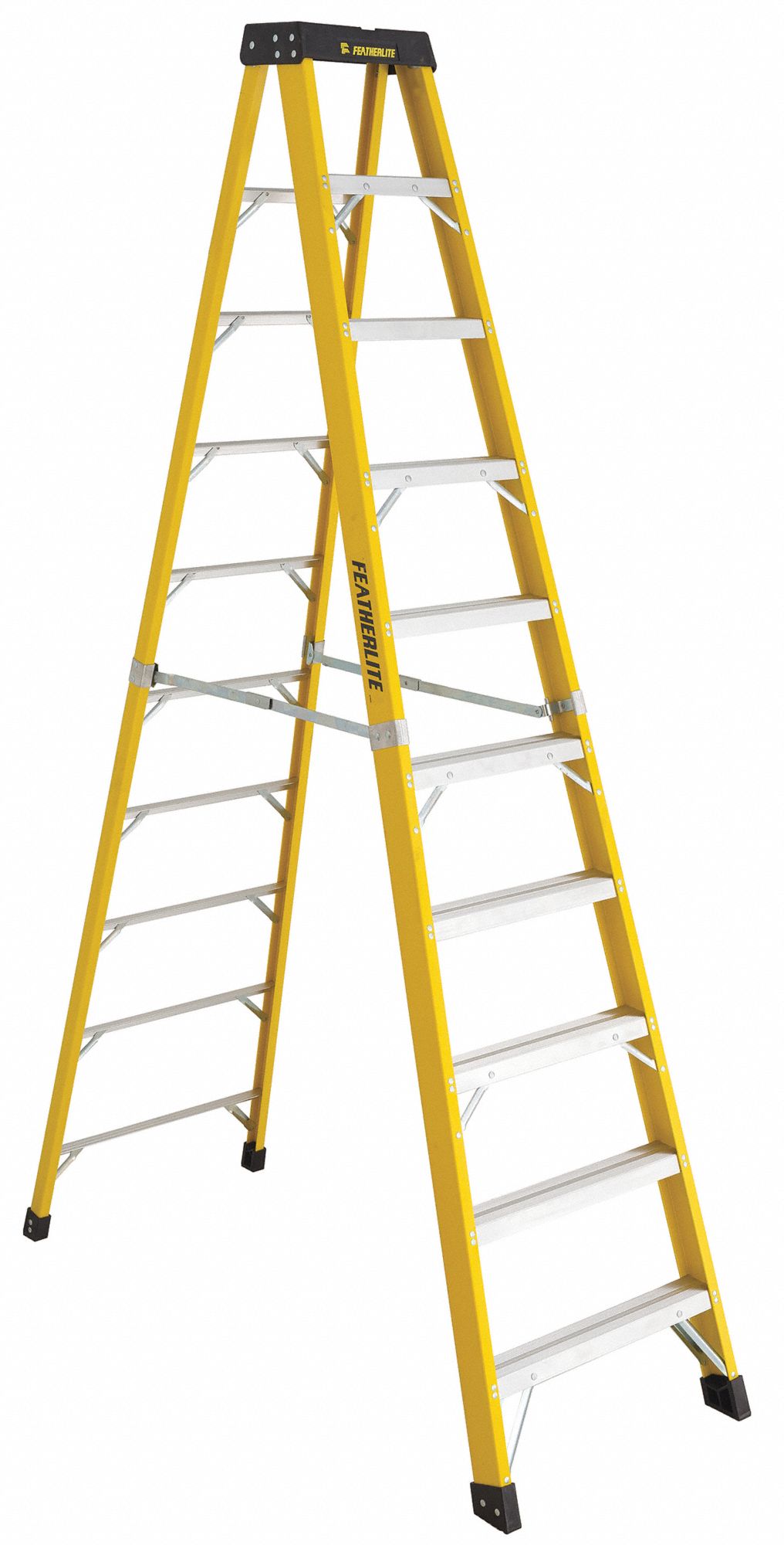 STEP LADDER, 6400 SERIES, HEAVY DUTY, MAX 300 LBS, 9 FT 7 IN, 28 IN, 3 IN, FIBREGLASS, CSA