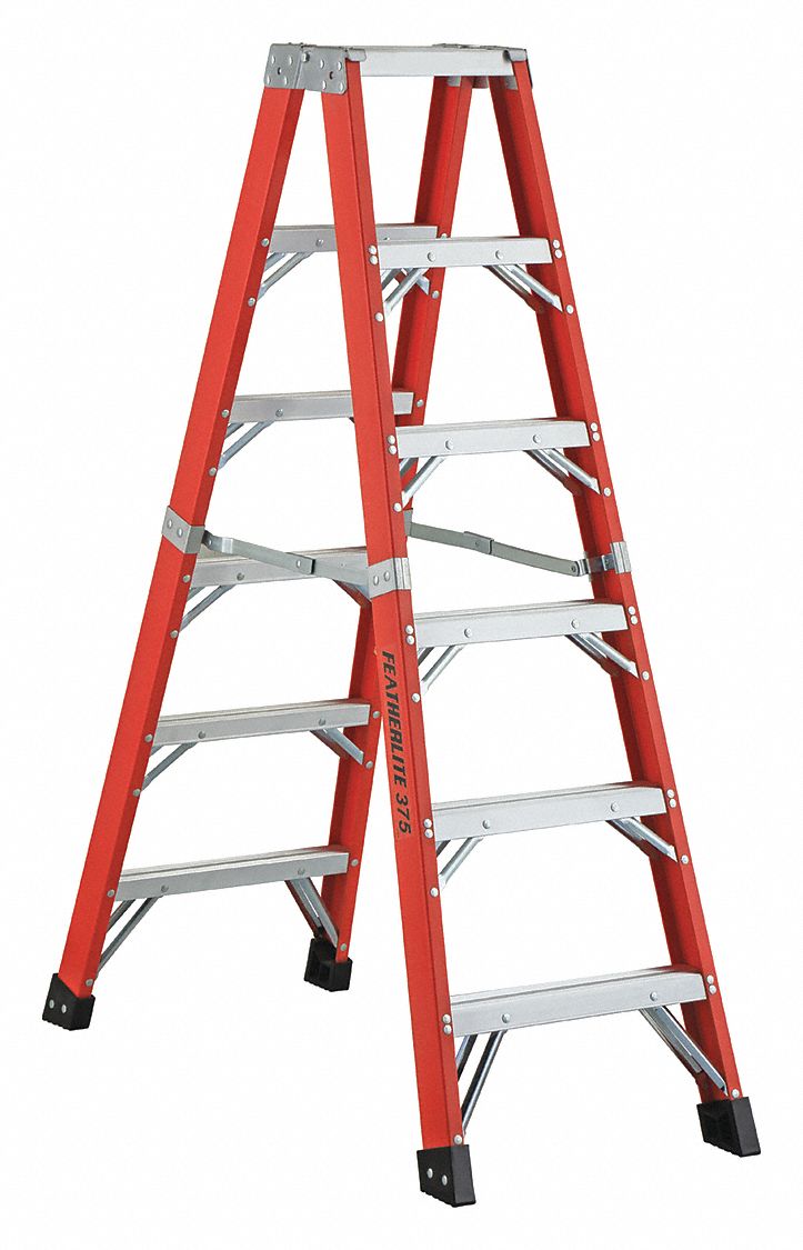 6600 SERIES STEPLADDER, 6 FT H, TYPE IAA ANSI, FIBREGLASS, 2-WAY