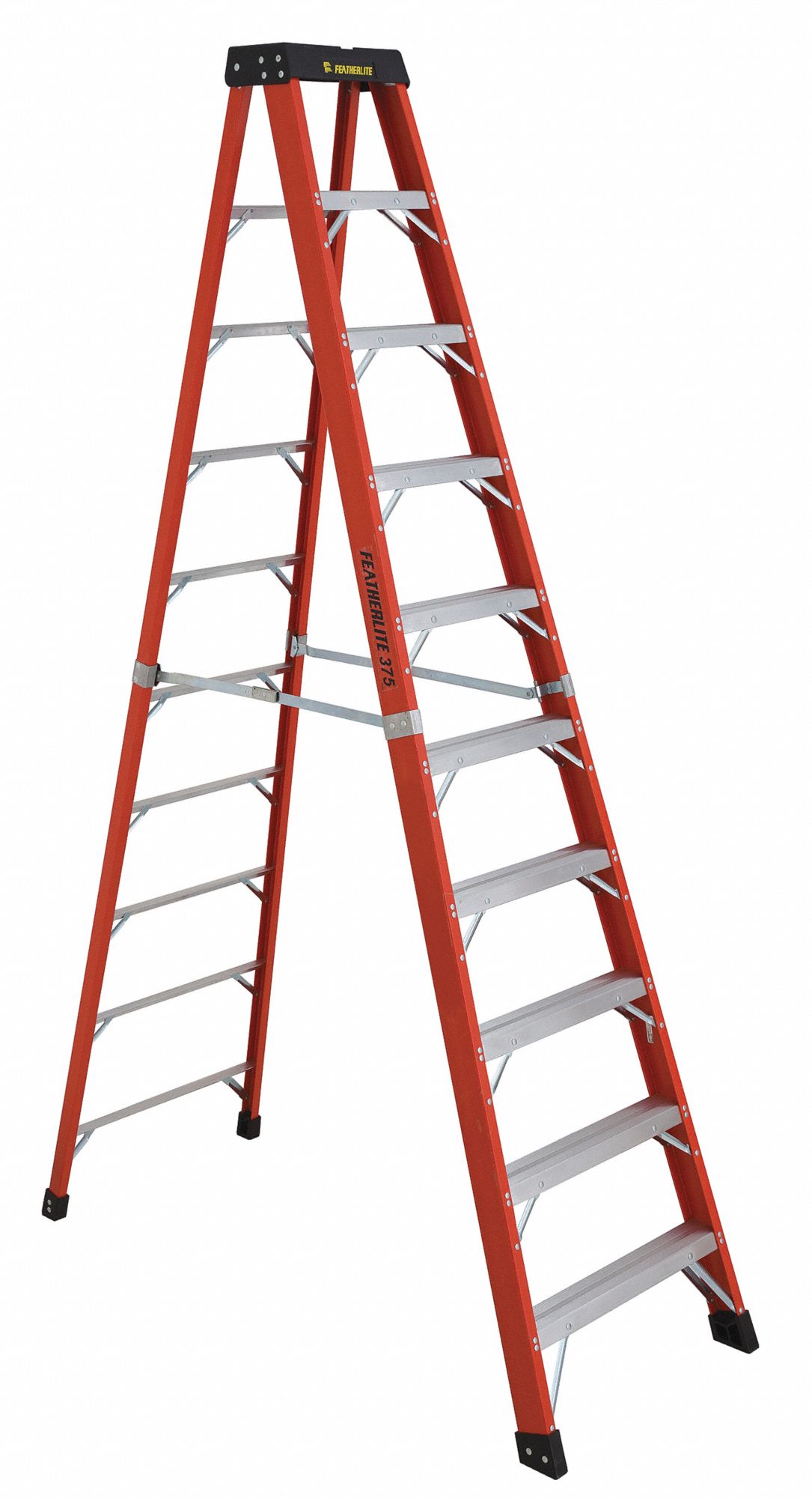 STEP LADDER, 6800 AA SERIES, HI VIS, MAX 375 LBS, ORANGE, 9 FT 7 IN, 28 IN, 3 IN, FIBREGLASS, CSA