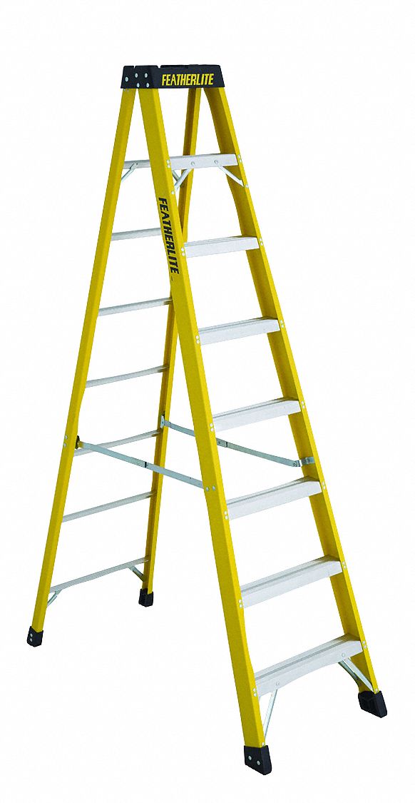 STEP LADDER, 6900 SERIES, HEAVY DUTY, MAX 300 LB, 8 FT, 24 IN, 3 IN, FIBREGLASS, CSA