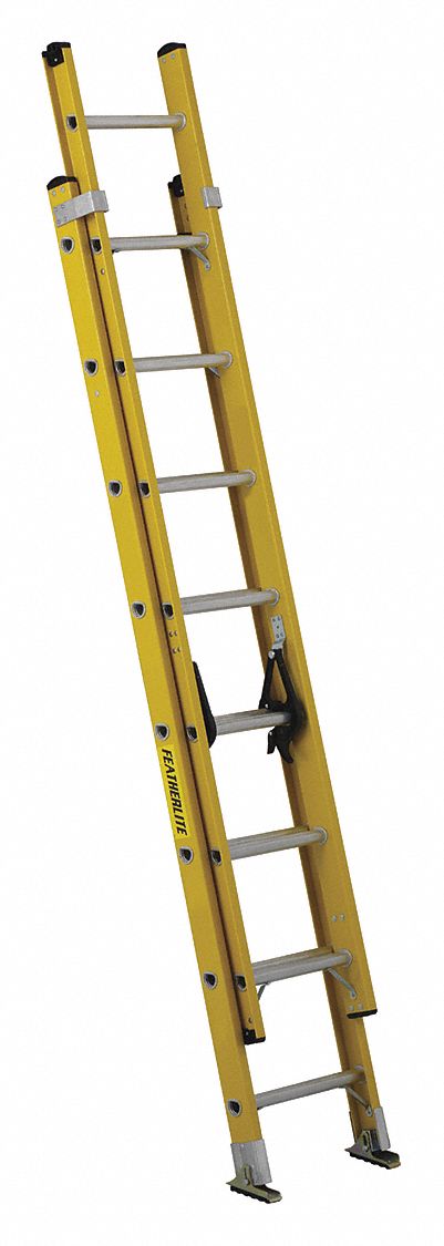 LADDER, SERIES 6900, TYPE 1A, CSA GR 1, HEAVY-DUTY, SLIP-RESIST, THRU, YLW, 16 FT X 17 1/8 IN, FGL