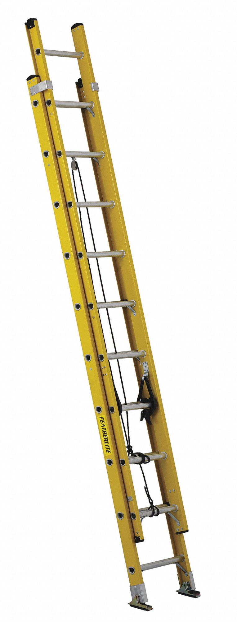 LADDER, SERIES 6900, TYPE 1A, CSA GR 1, HEAVY-DUTY, SLIP-RESIST, THRU, YLW, 20 FT X 17 1/8 IN, FGL