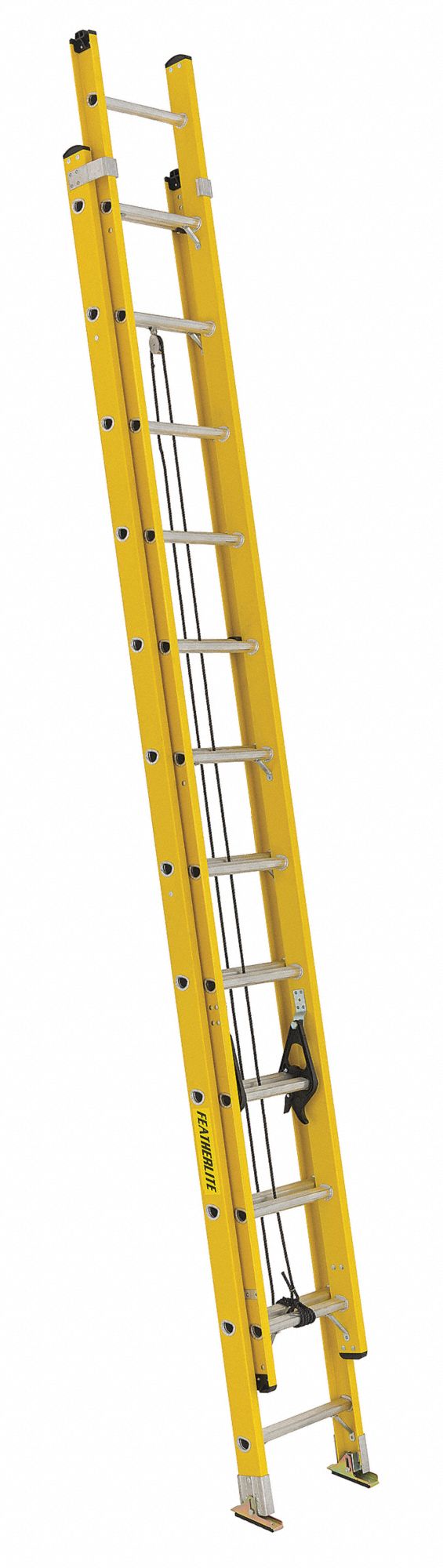 LADDER, SERIES 6900, TYPE 1A, CSA GR 1, HEAVY-DUTY, SLIP-RESIST, THRU, YLW, 24 FT X 17 1/8 IN, FGL