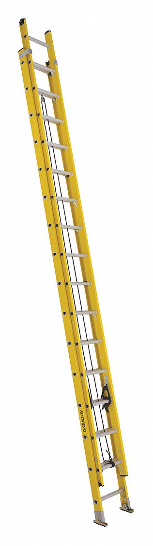 LADDER, SERIES 6900, TYPE 1A, CSA GR 1, HEAVY-DUTY, SLIP-RESIST, THRU, YLW, 28 FT X 17 1/8 IN, FGL