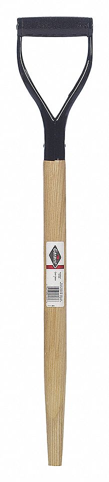 YARD GRIP SHOVEL HANDLE, STRAIGHT/D HANDLE, WOOD GRAIN, 28 IN L, STEEL/WOOD