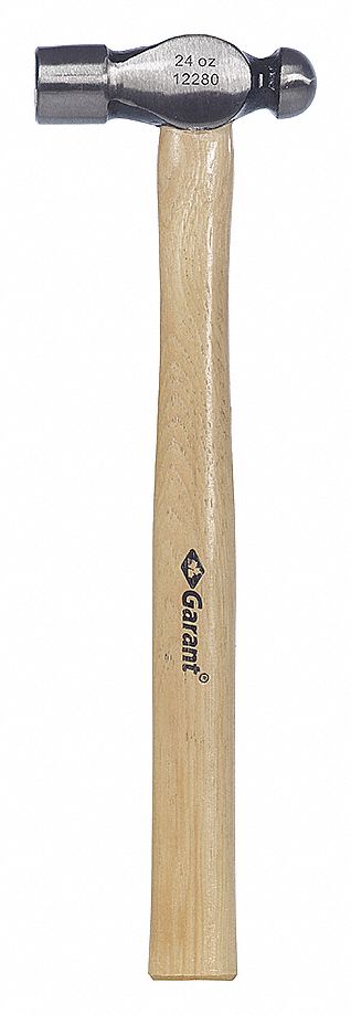 BALL PEIN HAMMER, 24 0Z, 16 IN HANDLE, HICKORY/FORGED STEEL