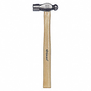 BALL PEIN HAMMER, 24 0Z, 16 IN HANDLE, HICKORY/FORGED STEEL