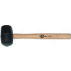 MALLET, WITH HANGING CLIP, BLACK HEAD, 16 1/2 X 4 1/2 IN, 28 OZ, RUBBER HEAD/HICKORY HANDLE