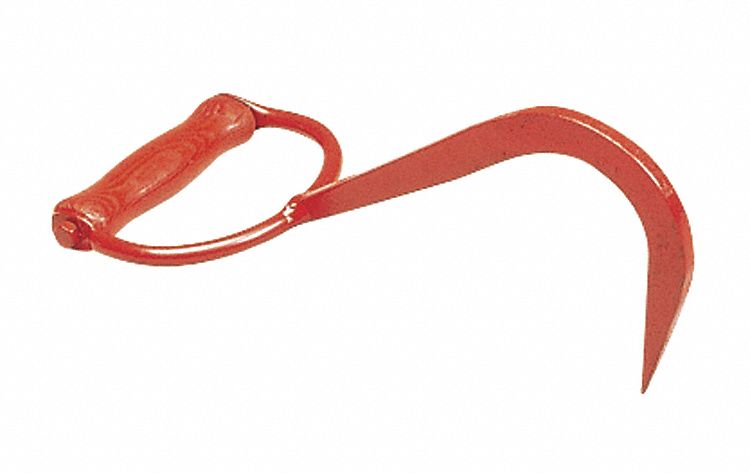 PULP HOOK W/ HAND GRIP/TEMPERED TIP, RED, 5 IN OPENING, 1.15 LBS, FORGED STEEL/HARDWOOD
