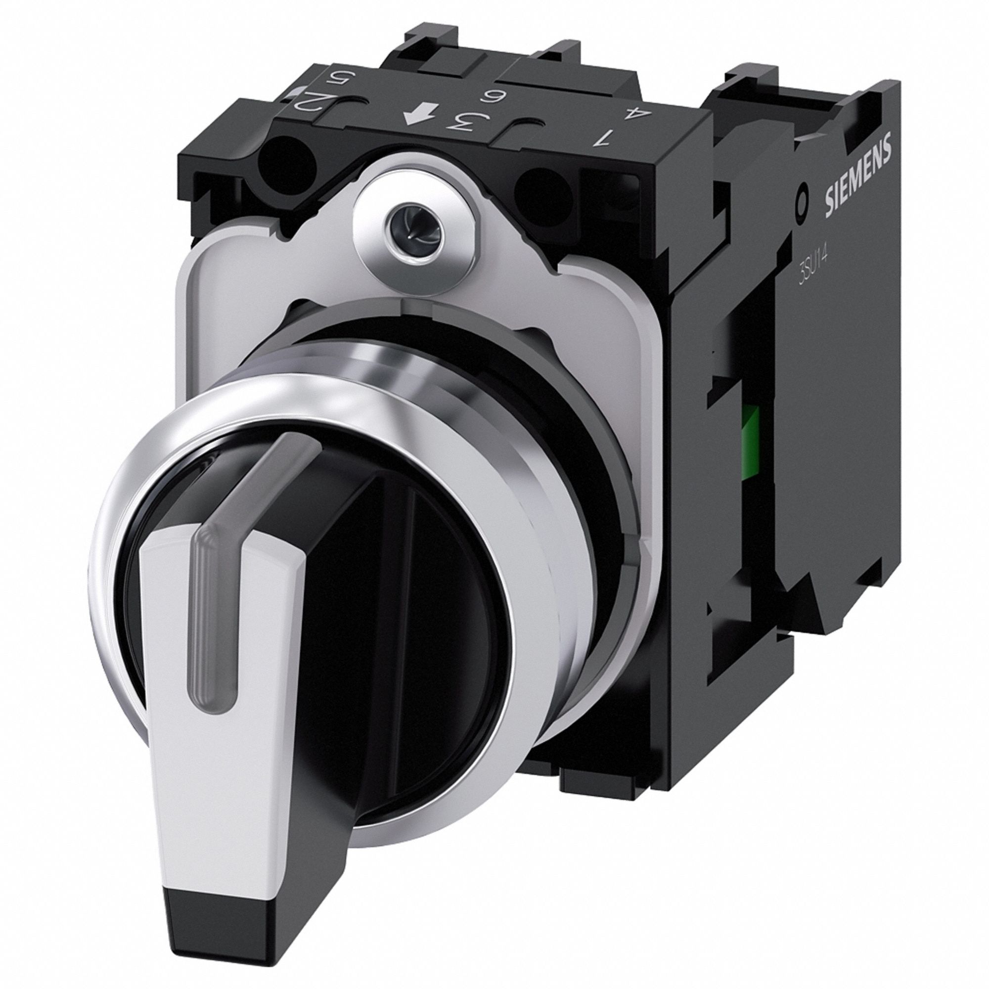 Selector Switch: 22 mm Panel Mounting Size, 3 Positions, Short Lever, 1NO