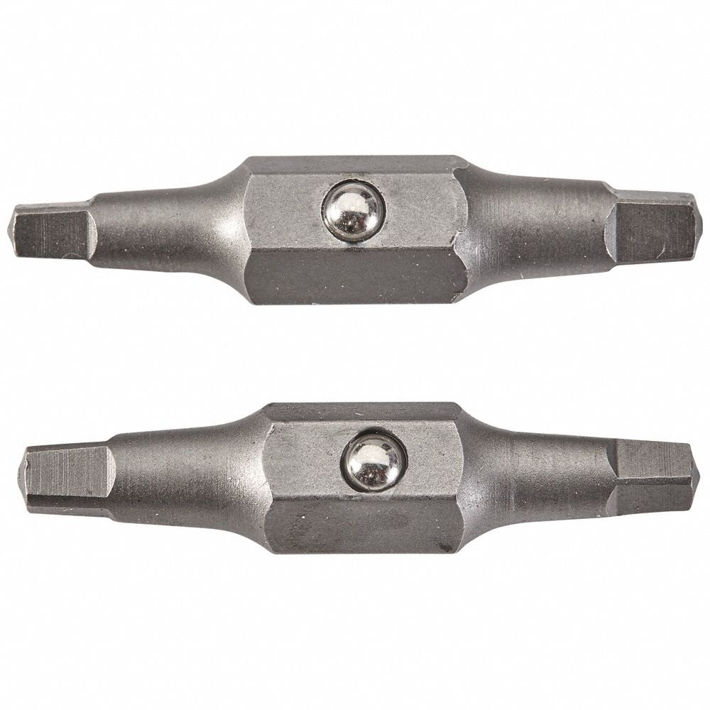 Double Ended Driver Bit: Imperial, Hand, #1 – Square Bit Size and Type Side 1, Std, 2 PK