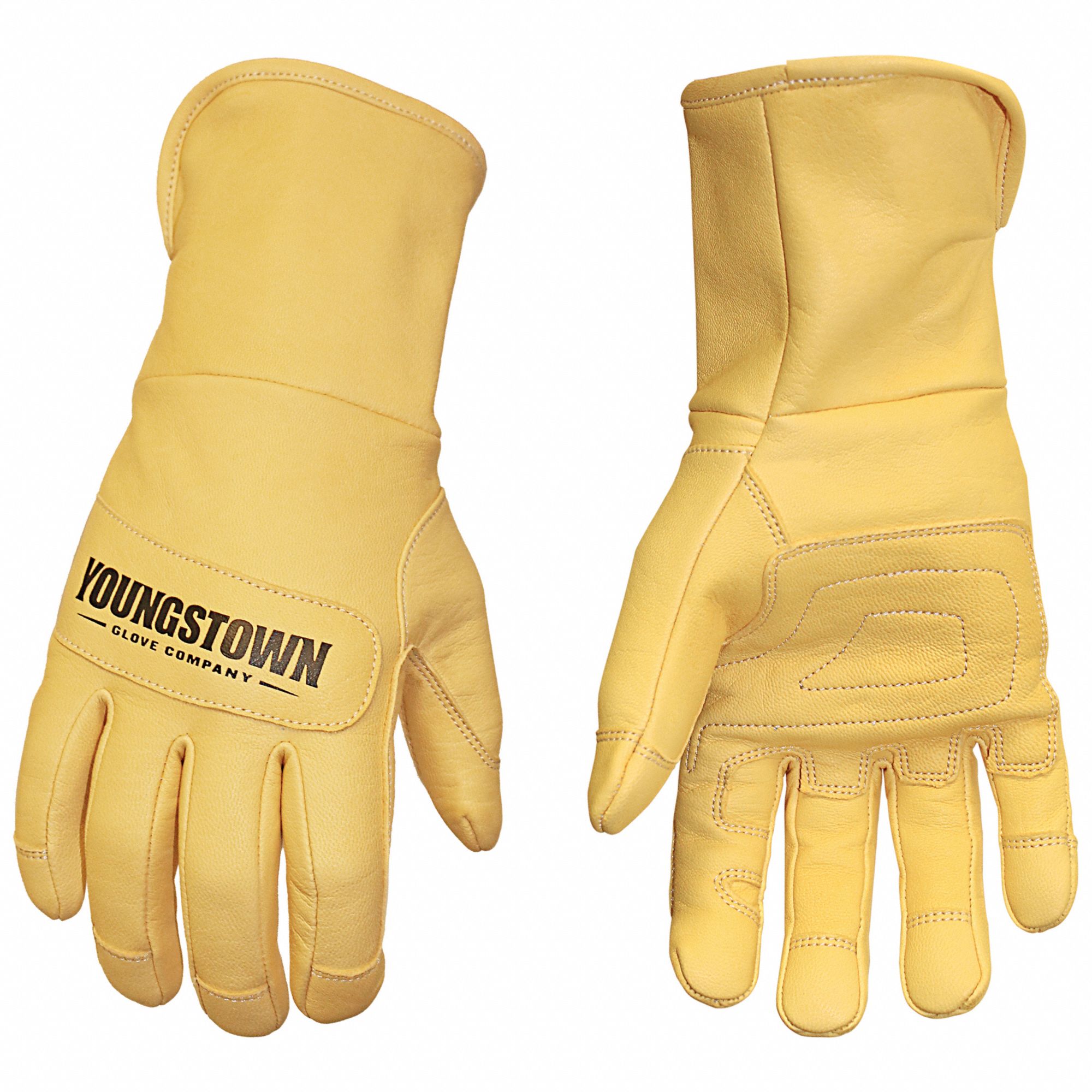 Leather 3D Pattern Gloves, Tan, 2XL, PR