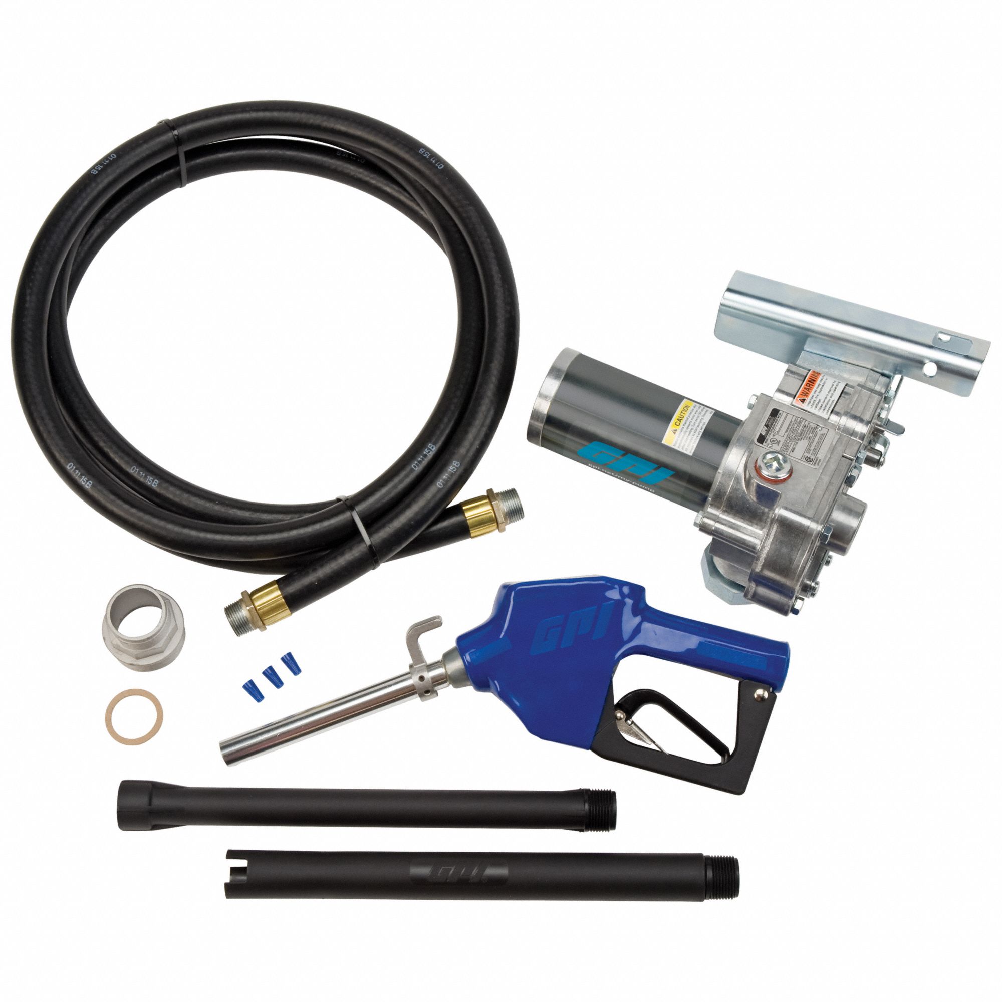 GPI Fuel Transfer Pump 115V AC, 12 gpm GPM, 12 ft Hose Lg, Cast