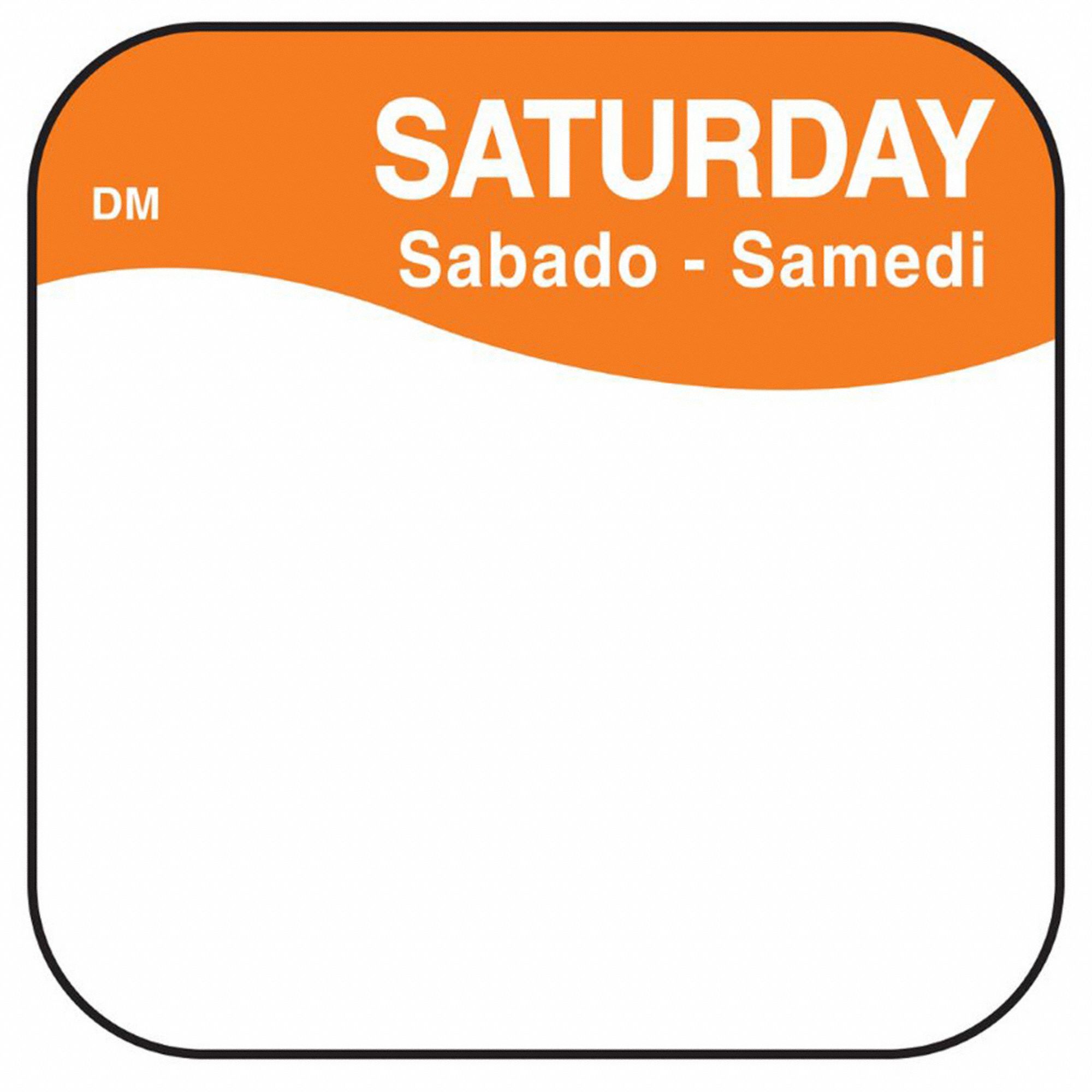 Food Safety Label Orange/White 3/4 in H