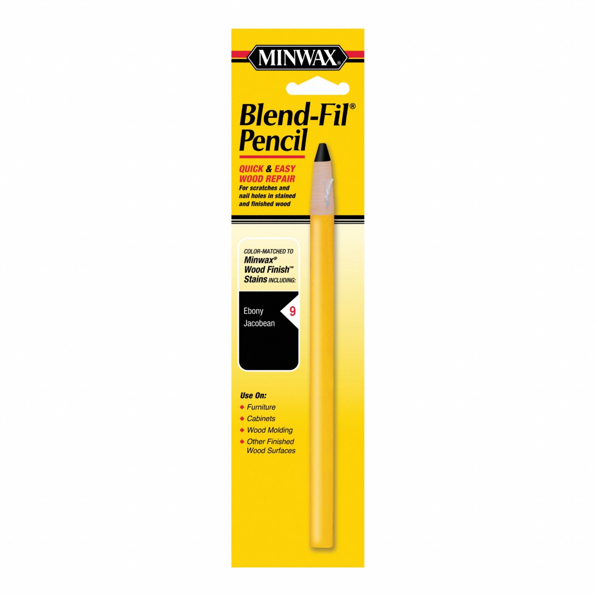 Wood Repair Pencil: Wood Repair Pencil, Oil, 1 Container Size, Wood, Ebony, Minwax, Blend-Fil