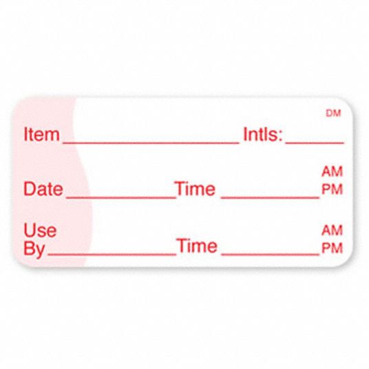 DAYMARK, Red, Dissolvable Label, Shelf Life Label - 6GUV0|110105 - Grainger