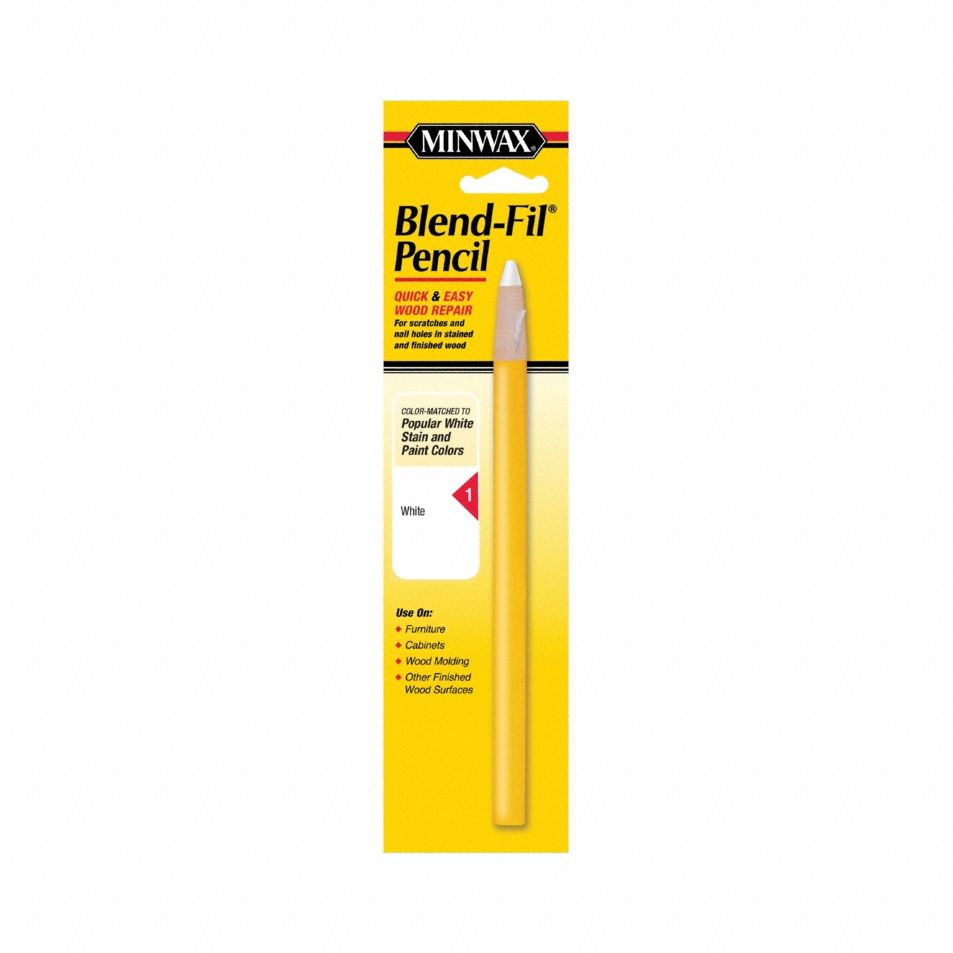 Wood Repair Pencil: Wood Repair Pencil, Oil, 1 Container Size, Wood, White, Minwax, Blend-Fil