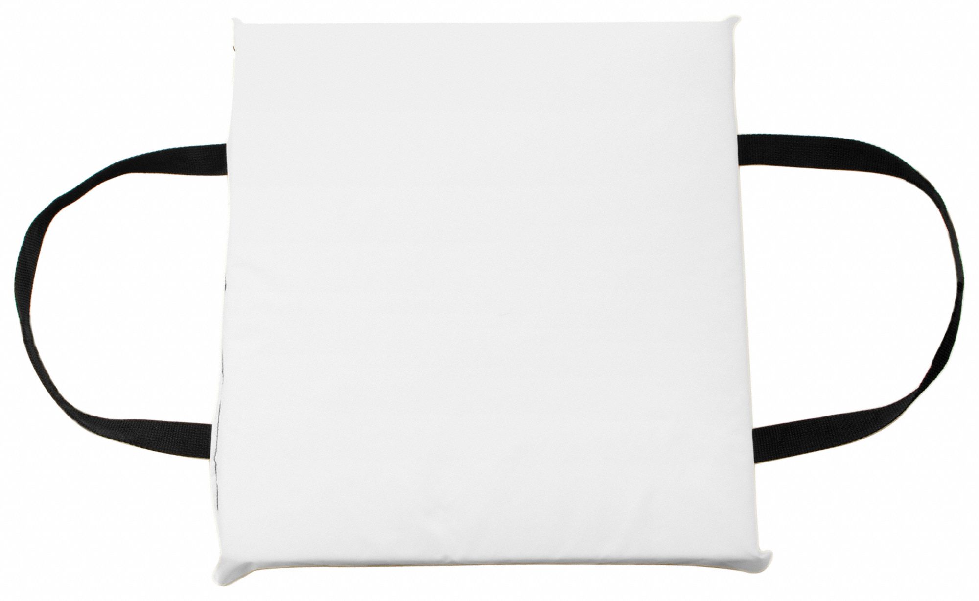 Throwable Foam Cushion: Polyester Fabric, USCG Approved, 15 in L x 16 in W x 2.5 in H, White