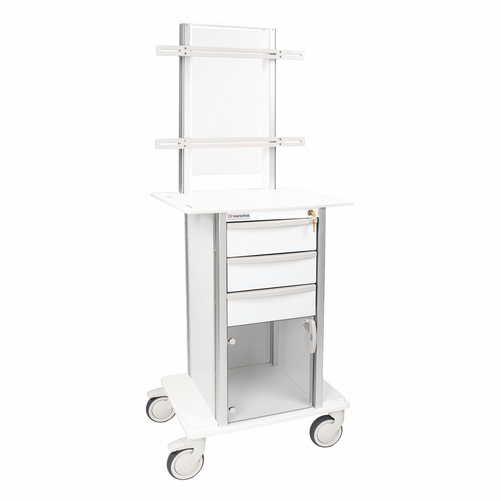 MARKETLAB, Aluminum, (2) Swivel/(2) Swivel with Brake, Medical ...