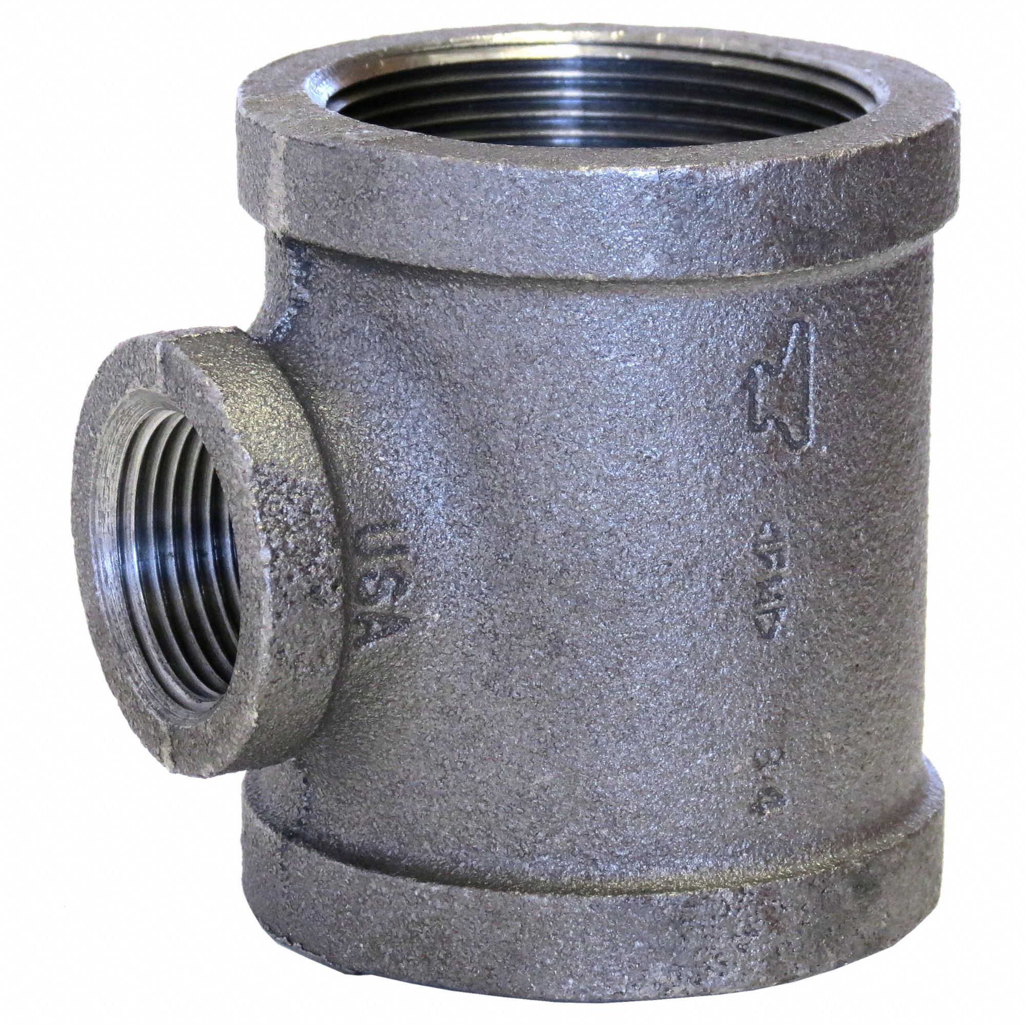 REDUCING TEE: MALLEABLE IRON, 2 IN X 1 IN X 2 IN FITTING PIPE SIZE, CLASS 150