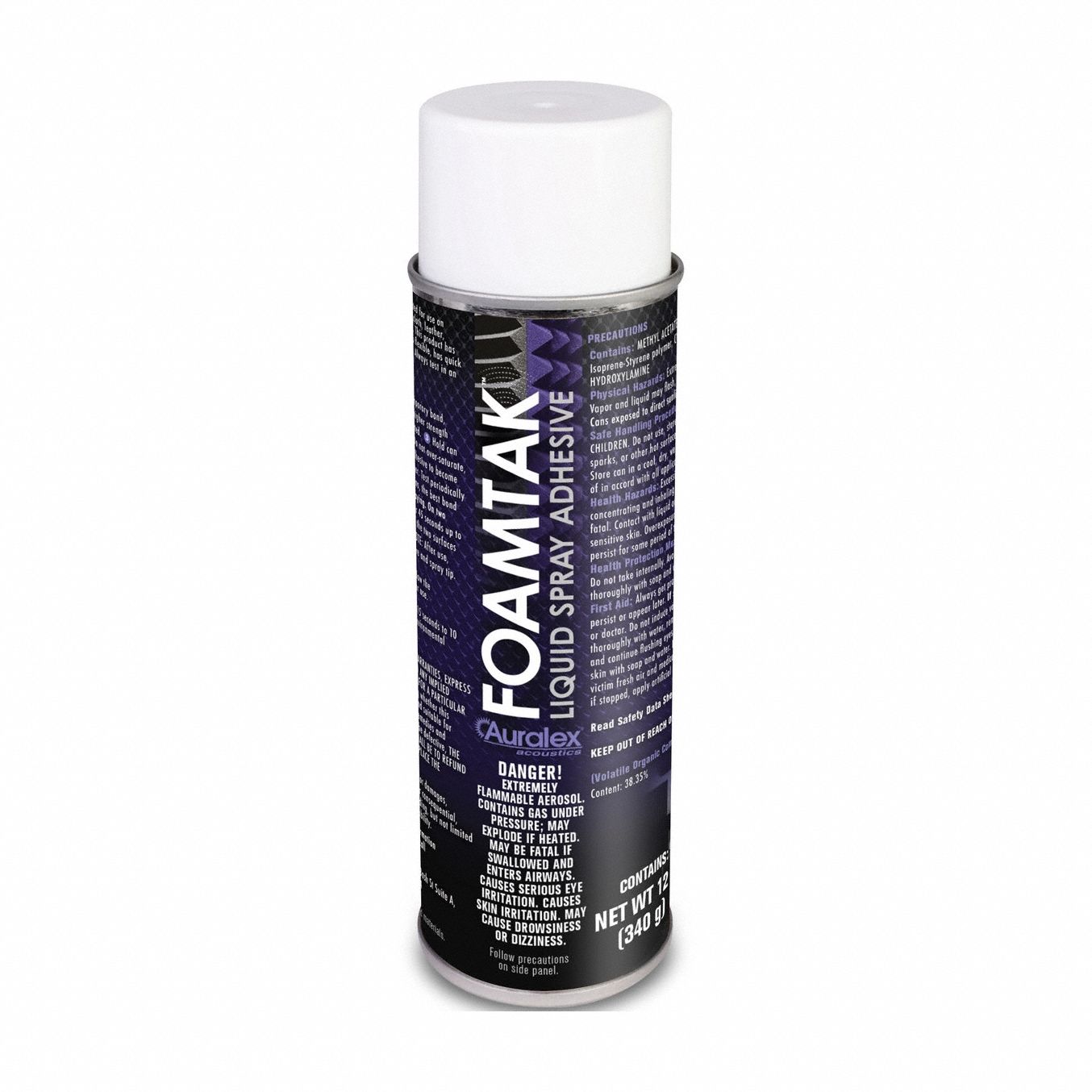 Sound-Dampening Adhesive: Spray Adhesive, 3 in Overall Wd, 9 in Overall Lg, Aerosol Adhesive