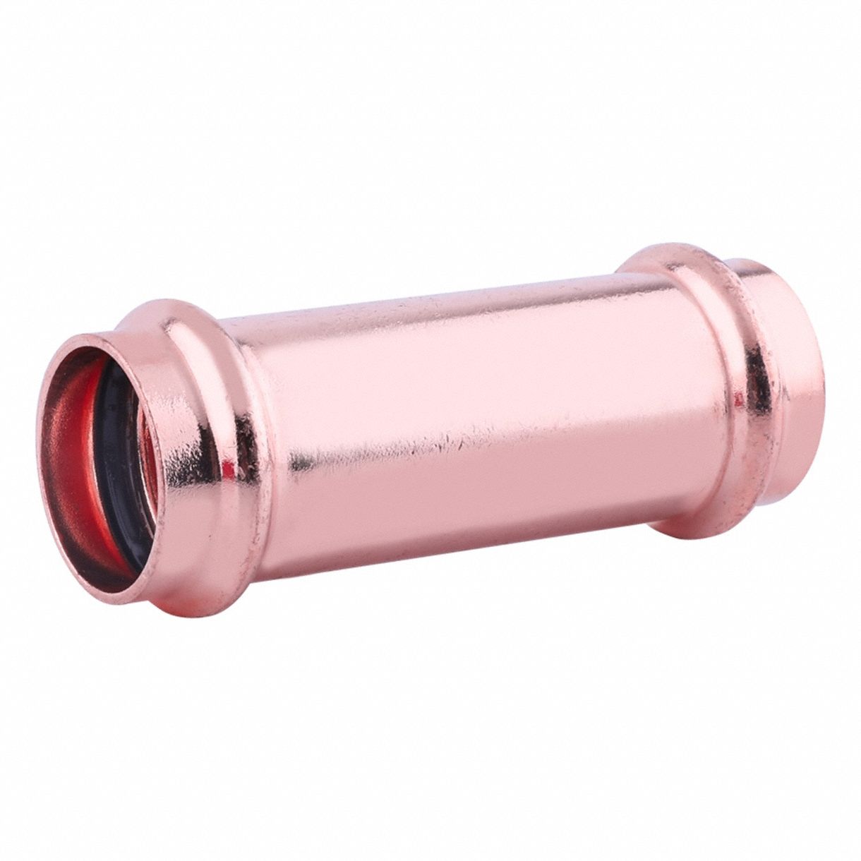 Crimp Coupling Fitting: Extended Straight, 1 1/2 in CTS x 1 1/2 in CTS size, Copper