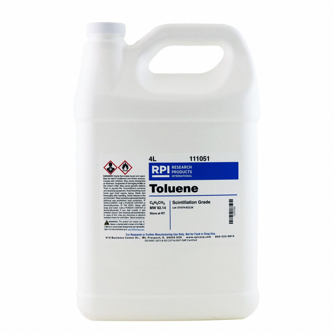 RPI, Liquid, 4 L Container Size, Toluene (Scintillation Grade) 31FV21