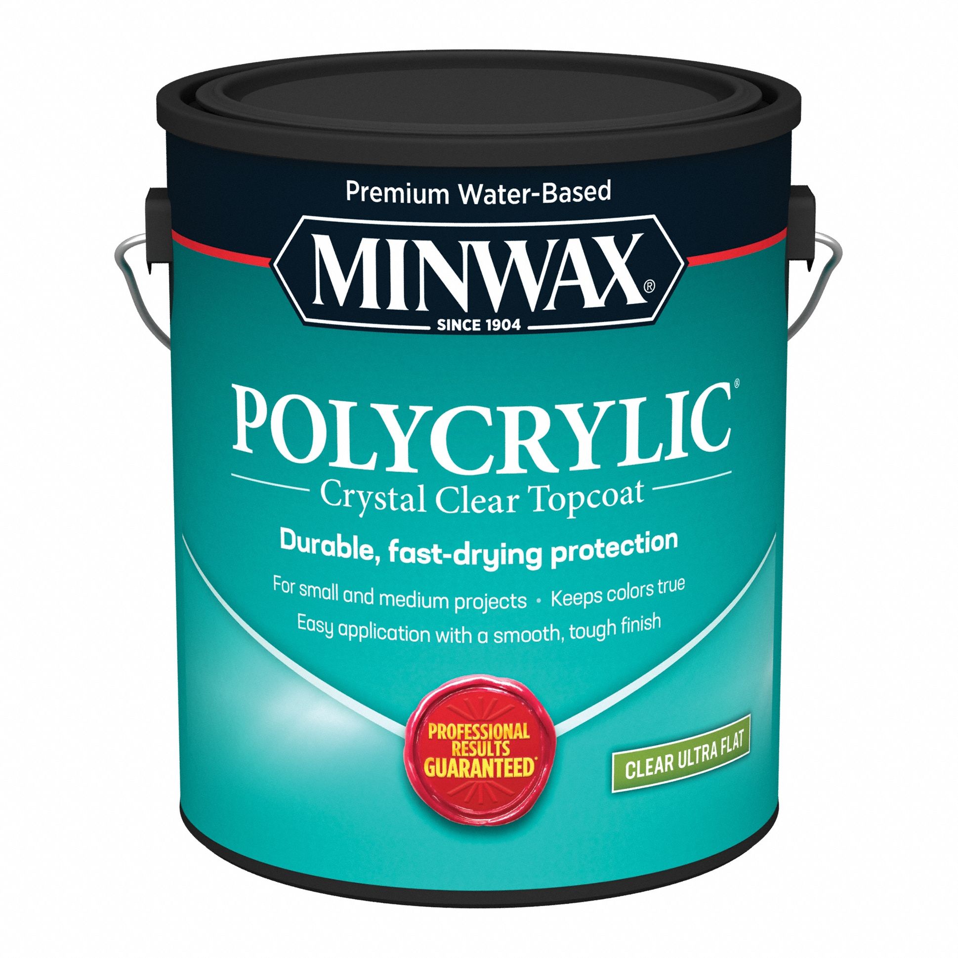 Finish: Varnish, Interior, Water, 1 gal Container Size, Wood, Ultra-Flat, Clear, Clear