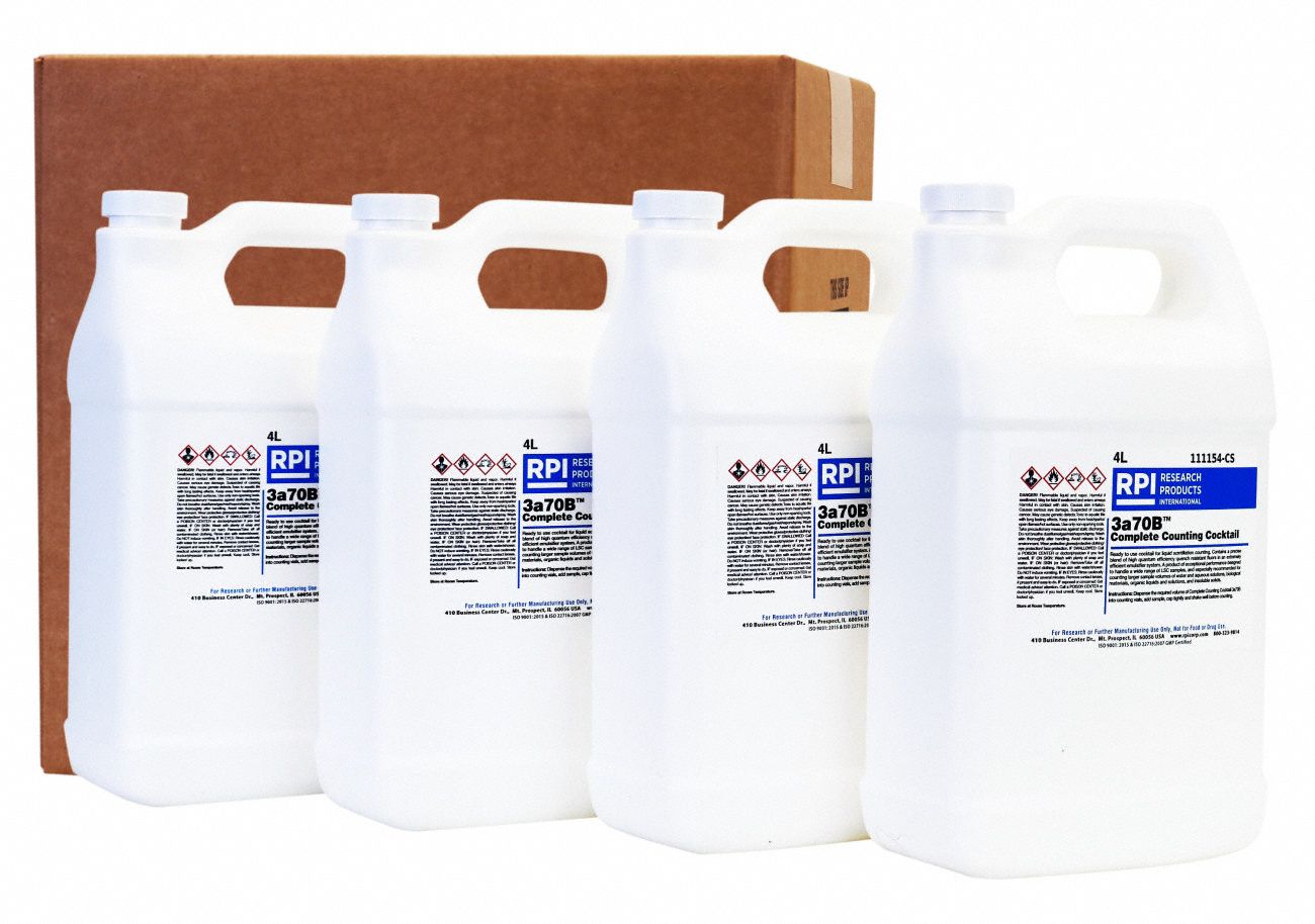 Scintillation Cocktails: Lab, 4 L Volume, Liquid, Plastic, Jug, Reagent, 4