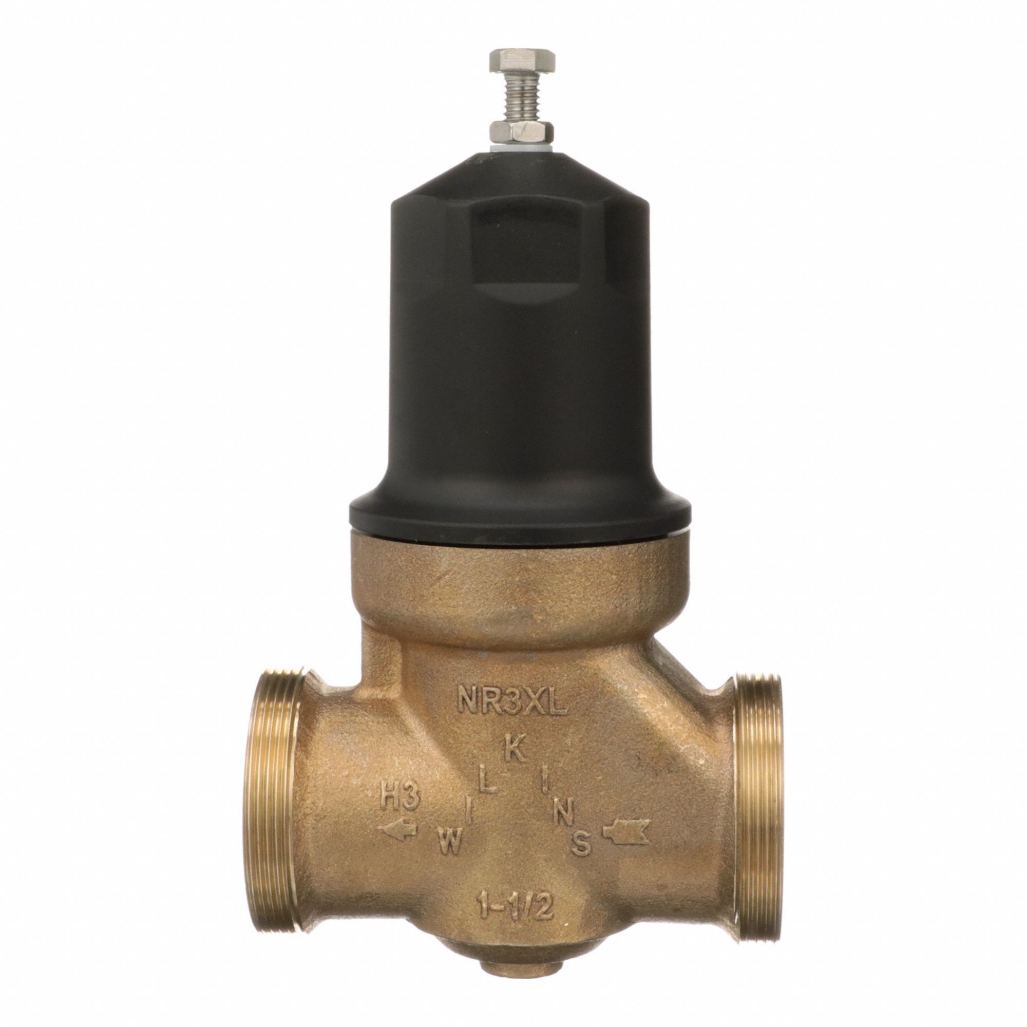 Water Pressure Reducing Valve: FNPT x FNPT, 1 1/2 in Pipe Size, Cast Bronze, NPT x NPT