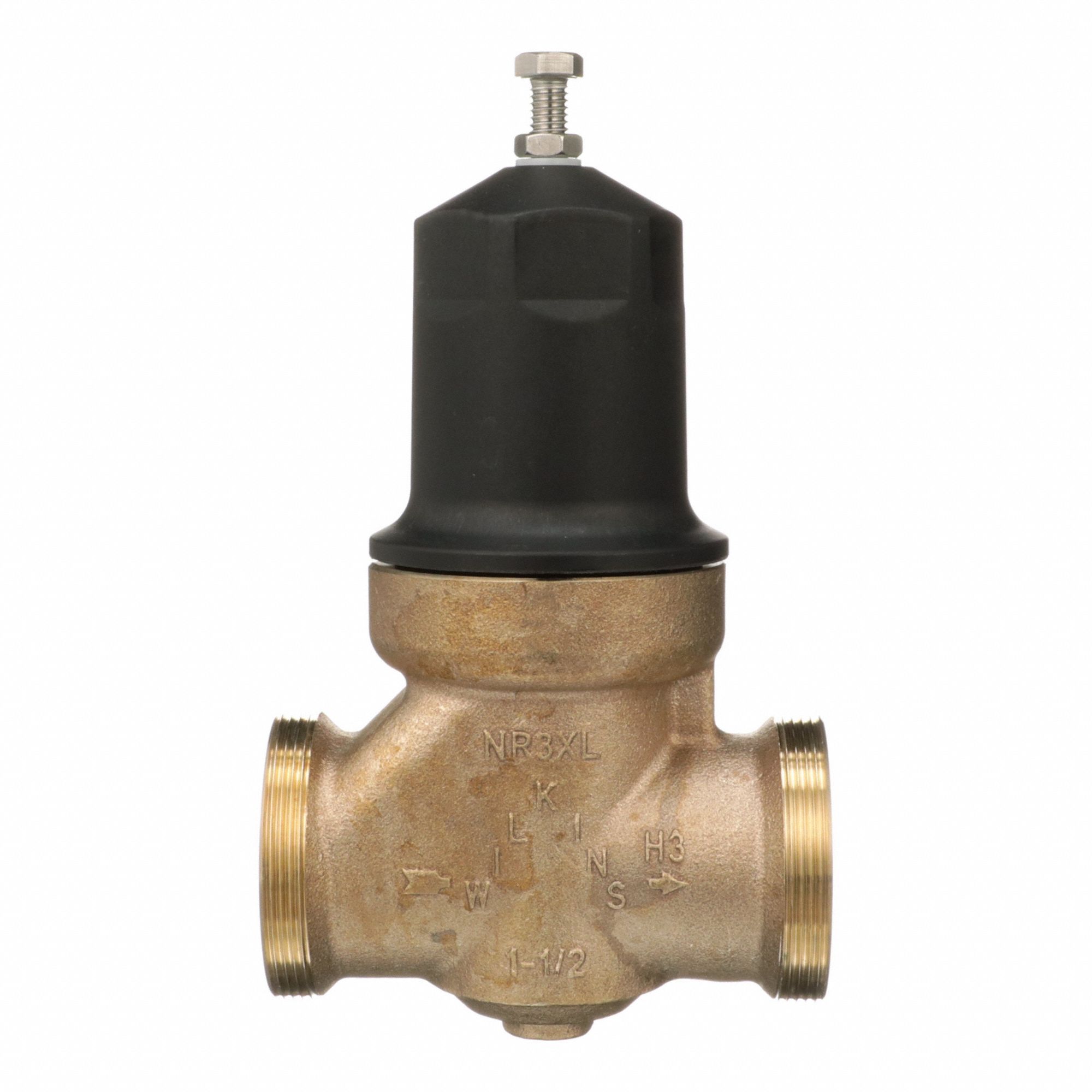 Water Pressure Reducing Valve: FNPT x FNPT, 1 1/2 in Pipe Size, Cast Bronze, NPT x NPT