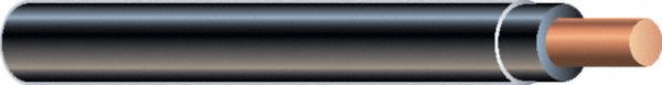 Building Wire: Copper, 10 AWG, 1 Conductors, Stranded, Black, 500 ft Lg, XHHW-2