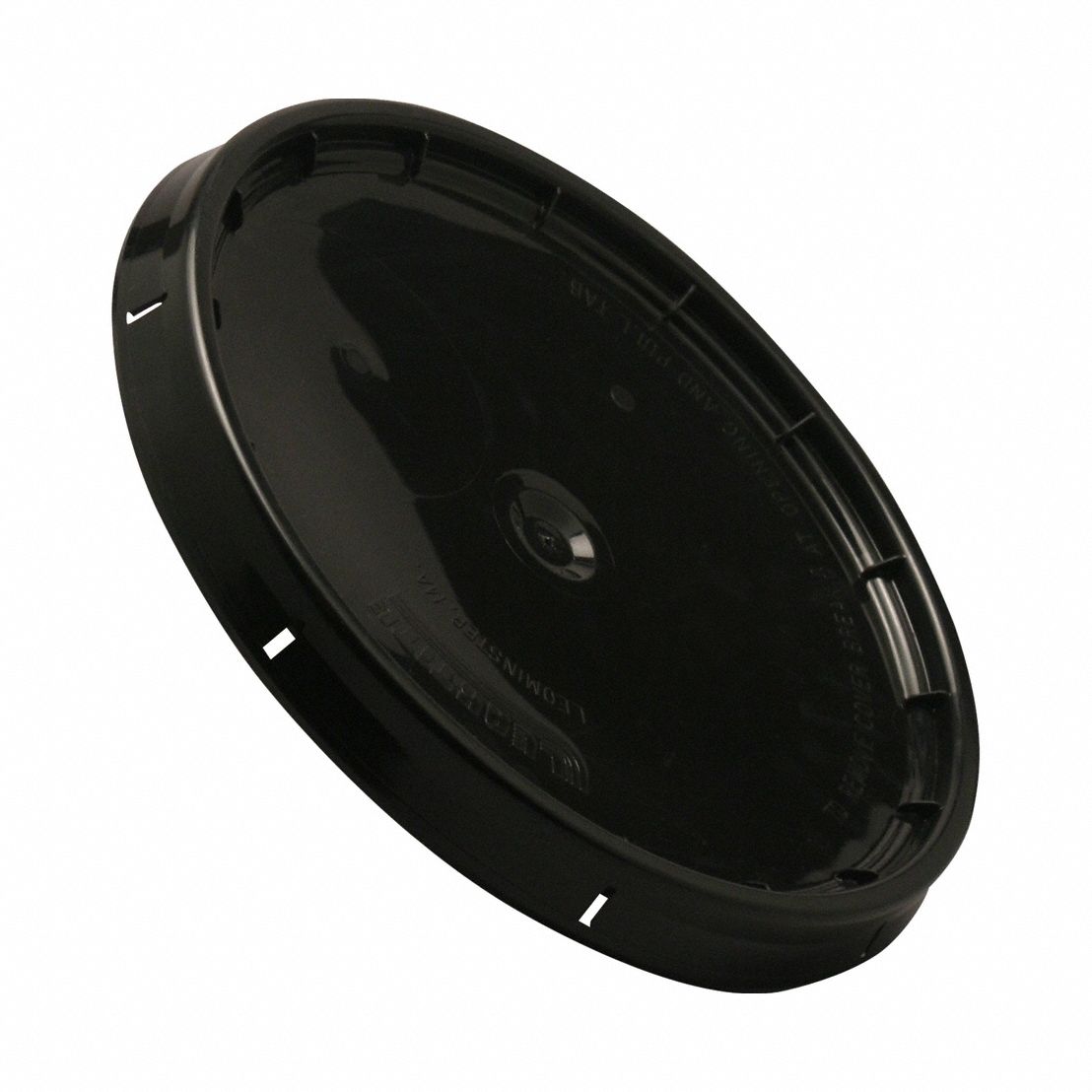 Lid: Gasketed, 12 1/4 in Overall Dia, Black, Plastic, Not NSF Certified