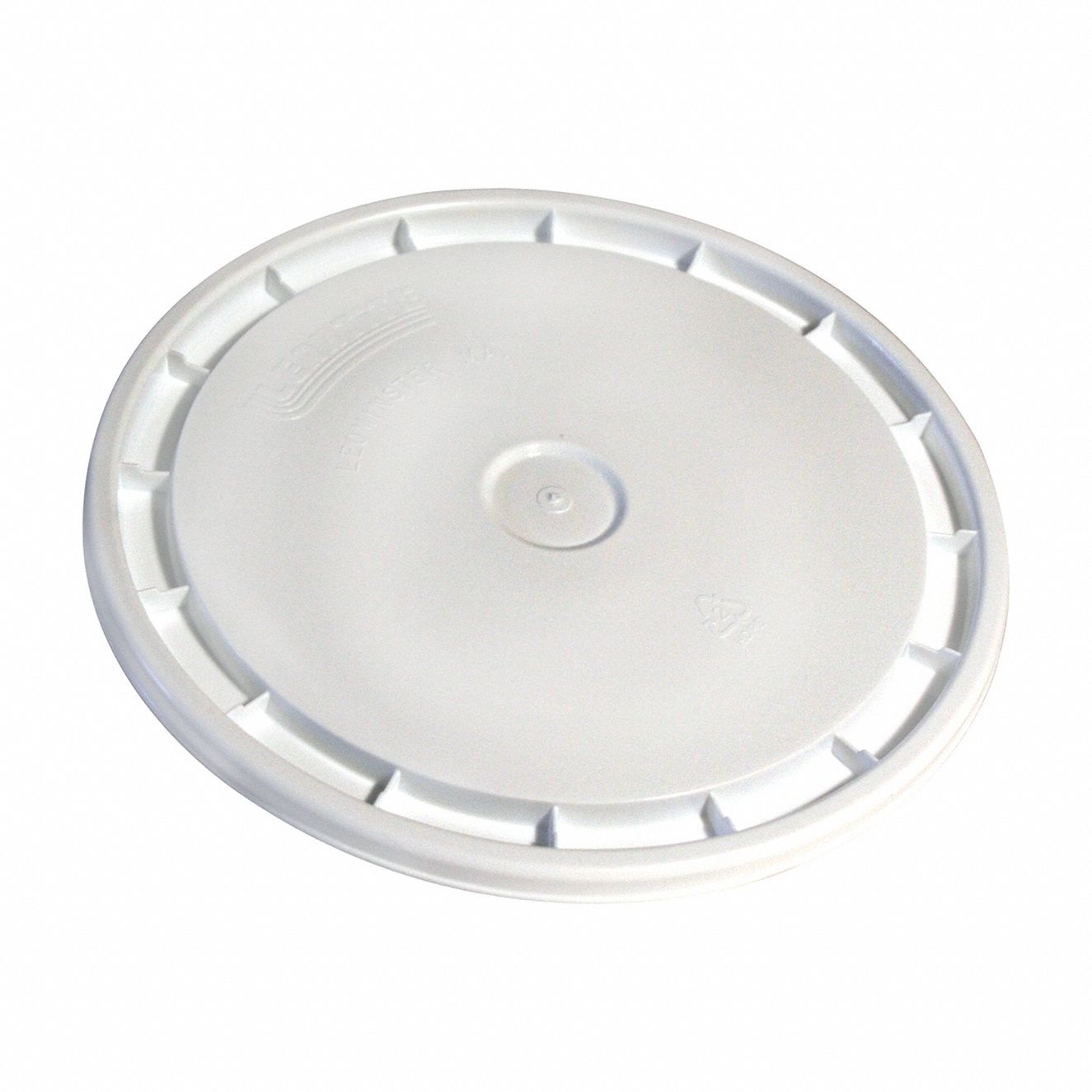 Lid: Snap-On, 12 1/8 in Overall Dia, White, Plastic, 12 1/8 in Dia. 5/8 in L x 12 1/8 in W