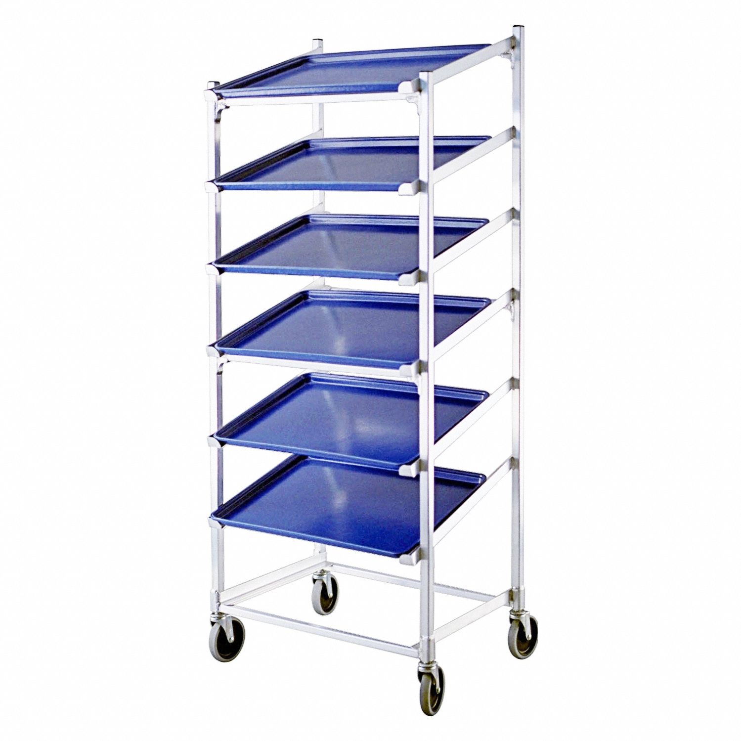 NEW AGE INDUSTRIAL, 7 Shelves, 70 in Overall Ht, Slant Display Rack ...