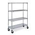Quick-Adjust Mobile Wire Shelving for Dry Use