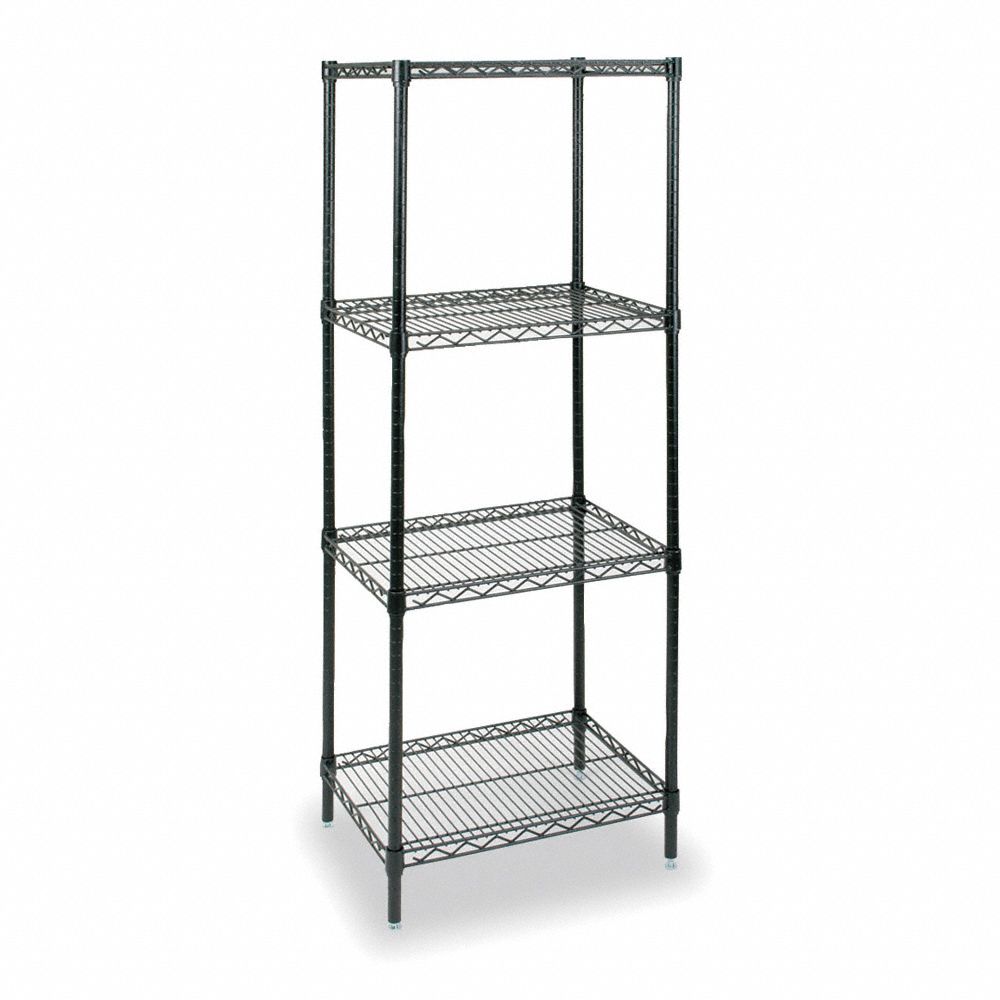 Regency 24 x 48 Green Epoxy Drying Rack 4-Shelf Kit with 74