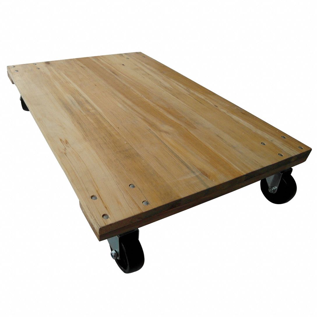 24 in. x 16 in. 1000 lb. Capacity Solid Deck Hardwood Dolly with Carpet