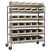 Wire Mobile Bin Shelving with Open-Front Bins