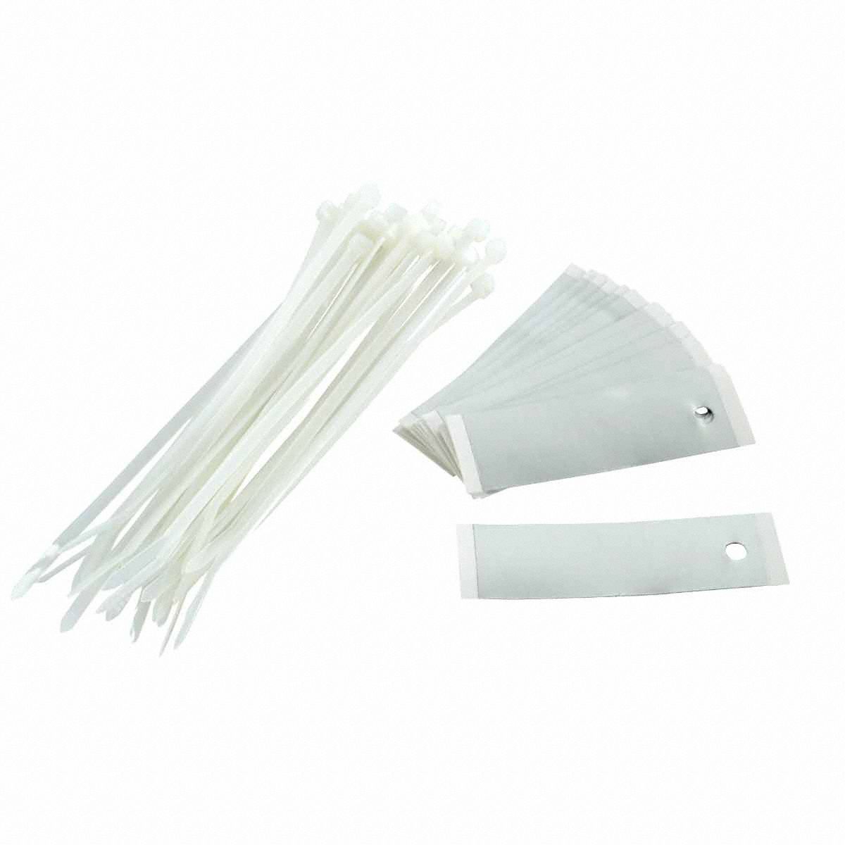 Blank Tags: Aluminum, Silver, Rectangle, 3 1/2 in x 1 1/8 in, 25 PK