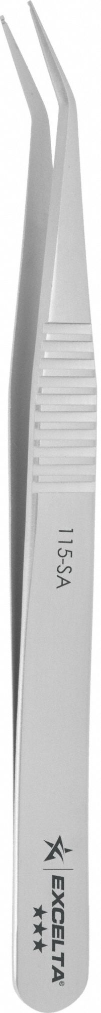 Tweezers: Stainless Steel, Cylinder, Bent Tip