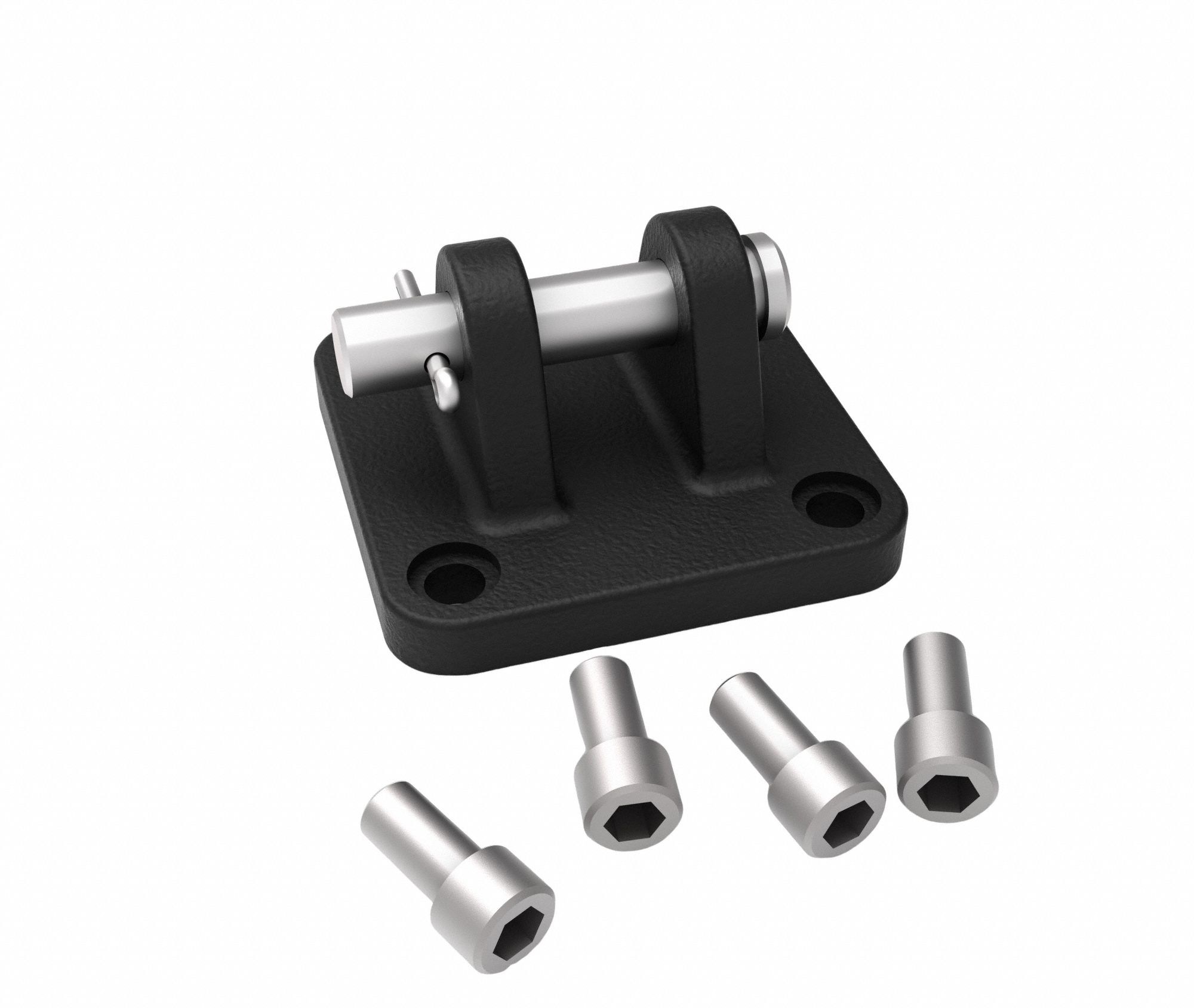 Attachable Mounting Kit: Attachable Mounting Kit, Clevis, Fits 2 1/2 in Bore Dia, Aluminum, AN